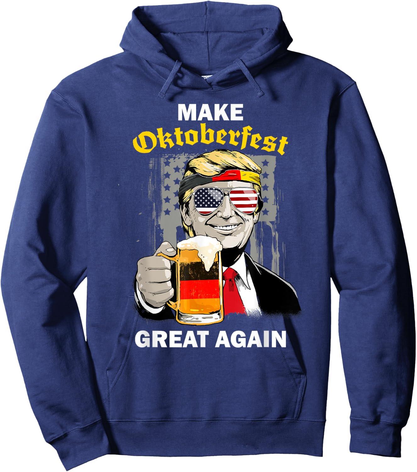 Make Oktoberfest Great Again Trump Germany Beer Cheers Men Hoodie - Hoodie | Navy