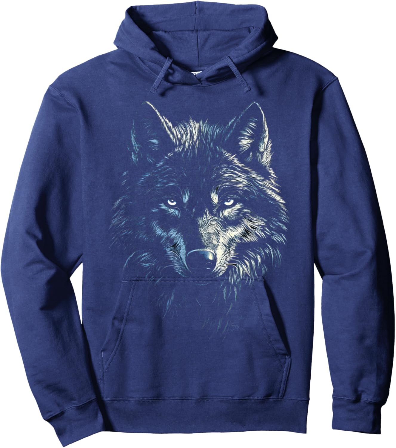 Timber Wolf Face Portrait Distressed Graphic Art Lover Gifts Hoodie - Hoodie | Navy