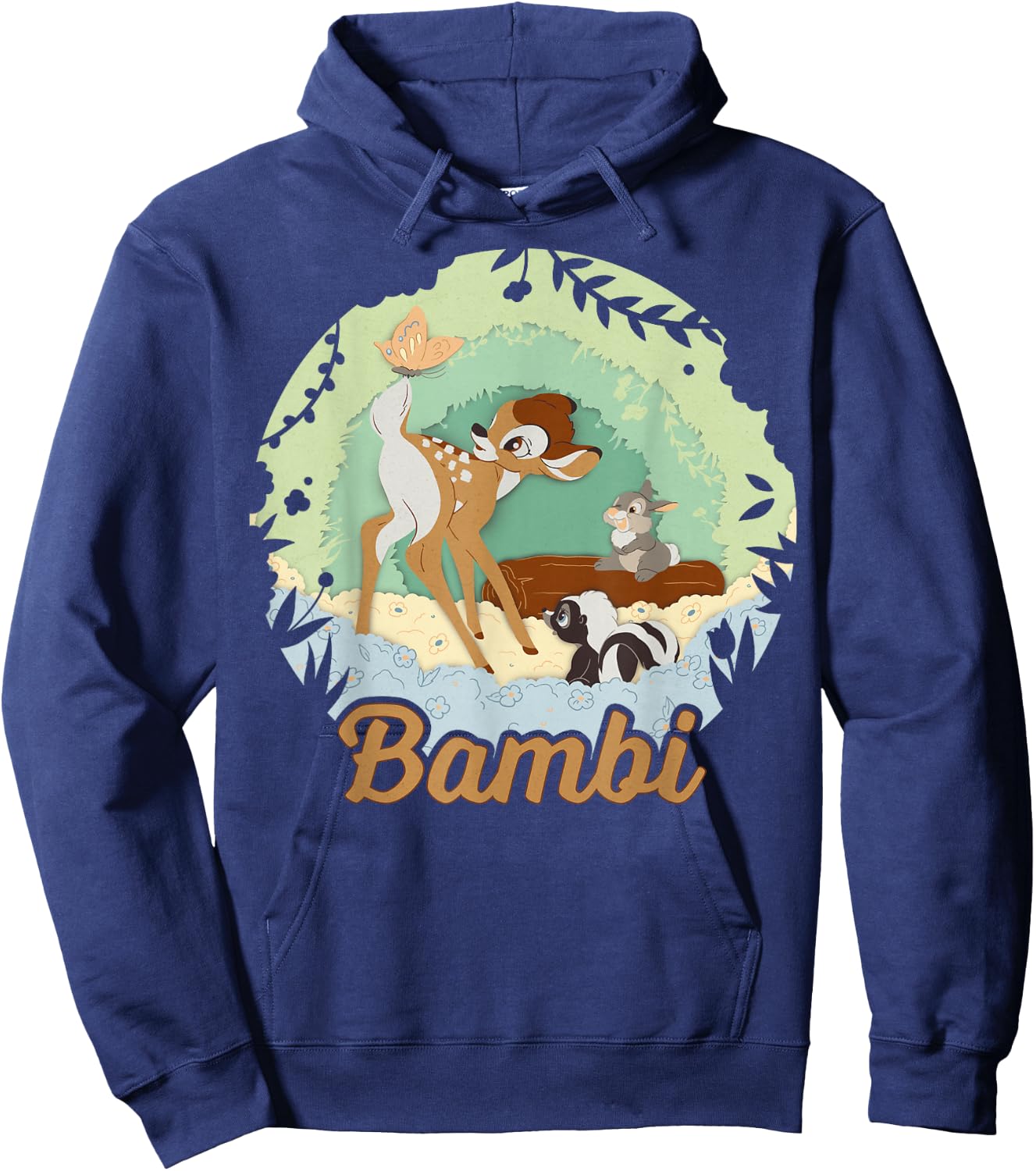 Disney Bambi Thumper And Flower Paper Cut Portrait Hoodie - Hoodie | Navy