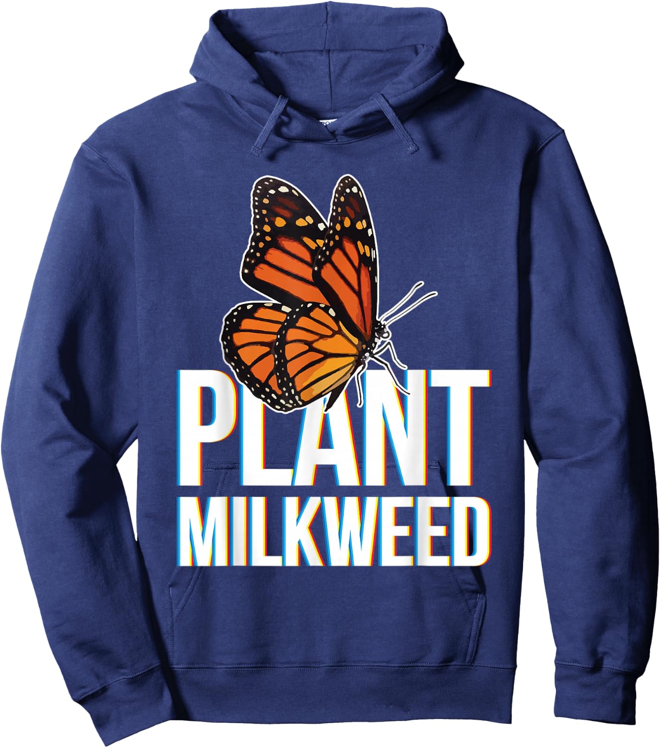 Plant Milkweed Garden Insect Lepidopterist Monarch Butterfly Hoodie - Hoodie | Navy