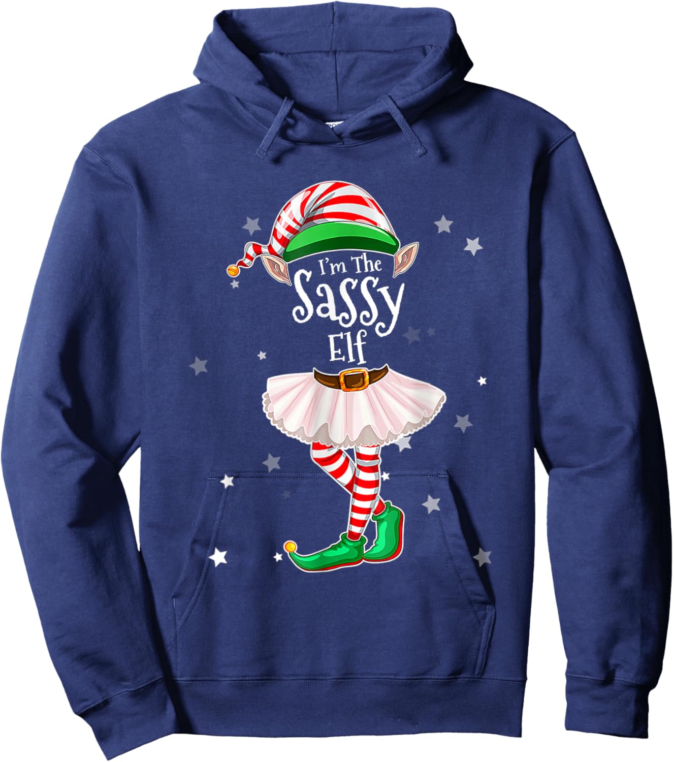 I'm The Sassy Elf Matching Christmas Costume Shirt Hoodie - Hoodie | Navy
