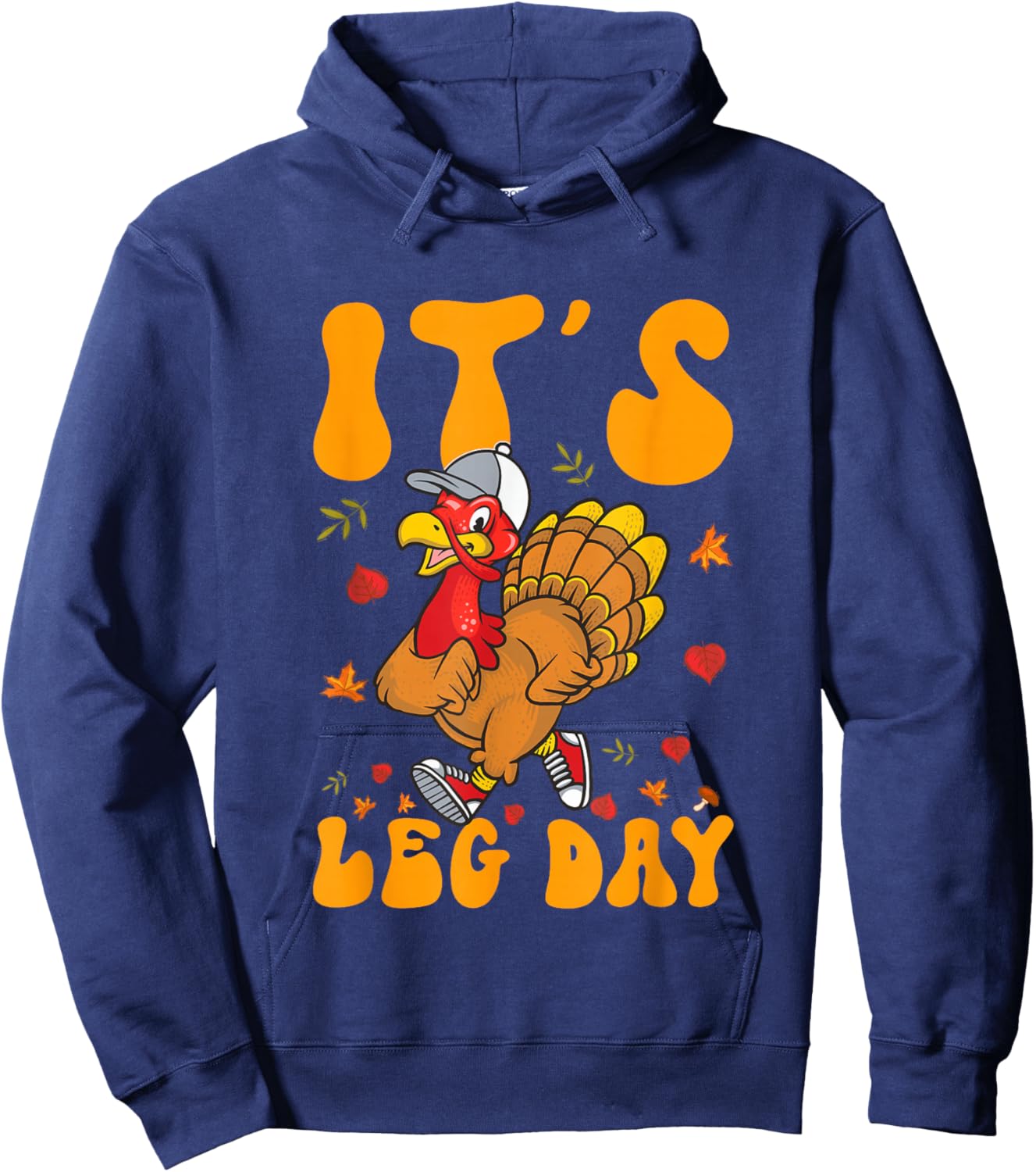 Turkey Trot Gear Costume Kids Thanksgiving Turkey Running Hoodie - Hoodie | Navy