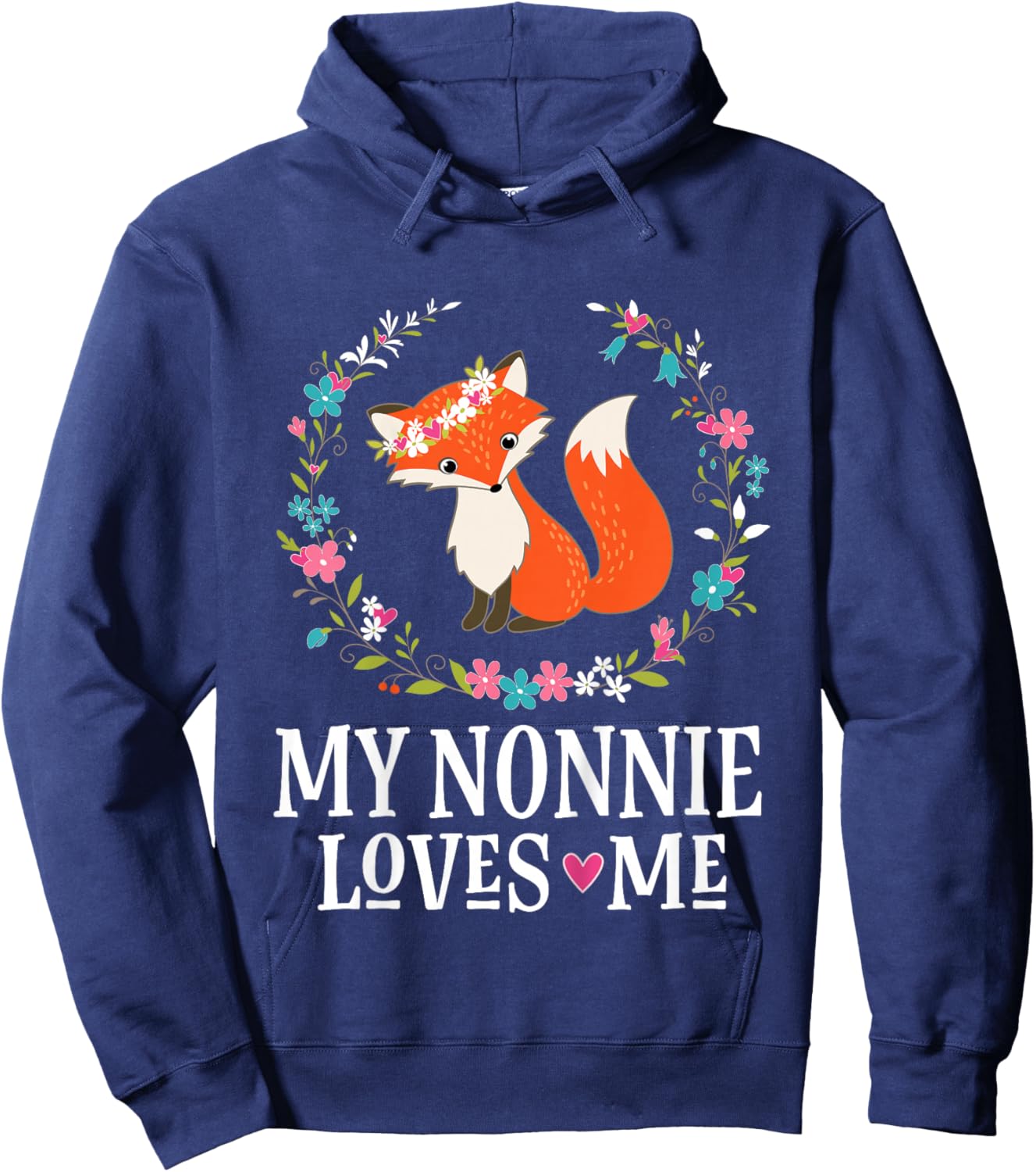 My Nonnie Loves Me Granddaughter Fox Hoodie - Hoodie | Navy