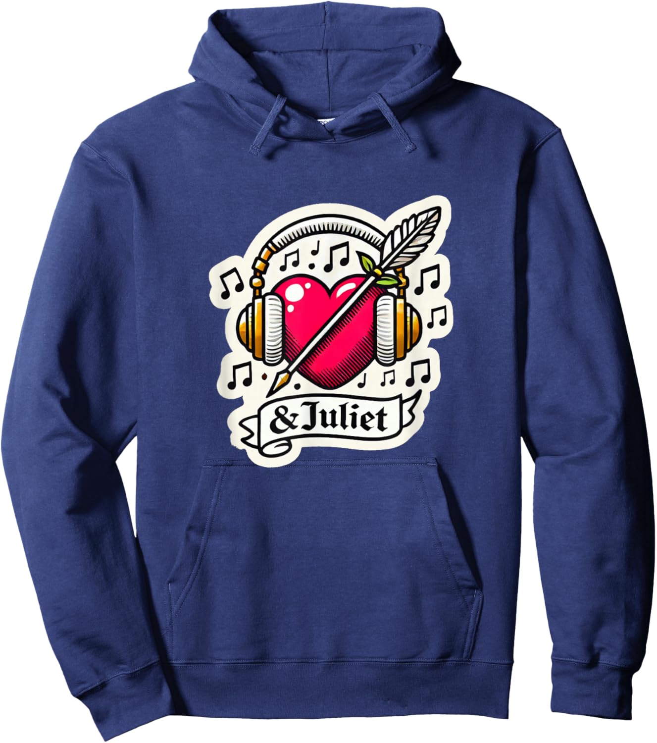 & Juliet Musical Theatre Heart Quill Musicals Hoodie - Hoodie | Navy
