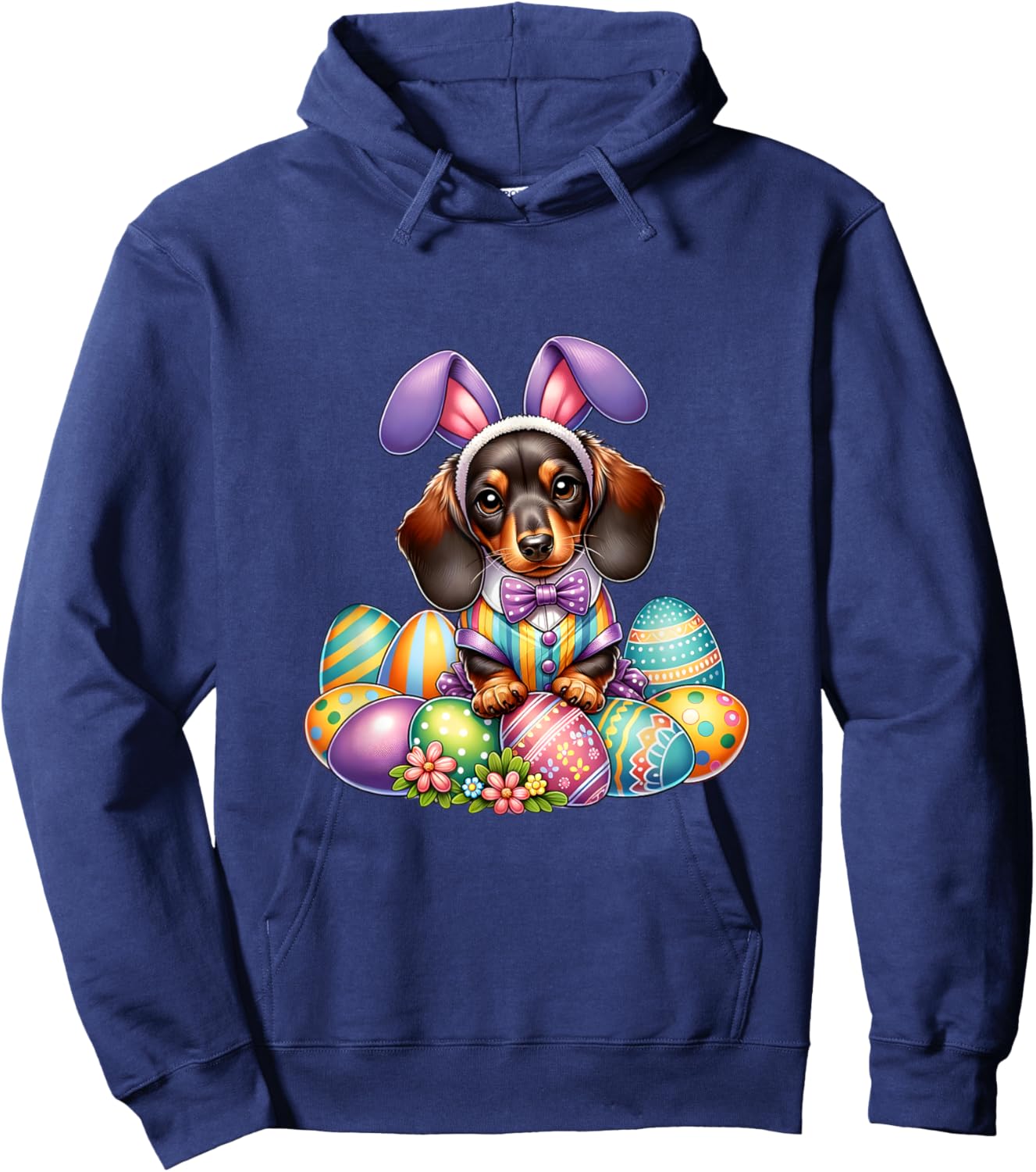 Funny Easter Day Dachshund Bunny Costume Hoodie - Hoodie | Navy
