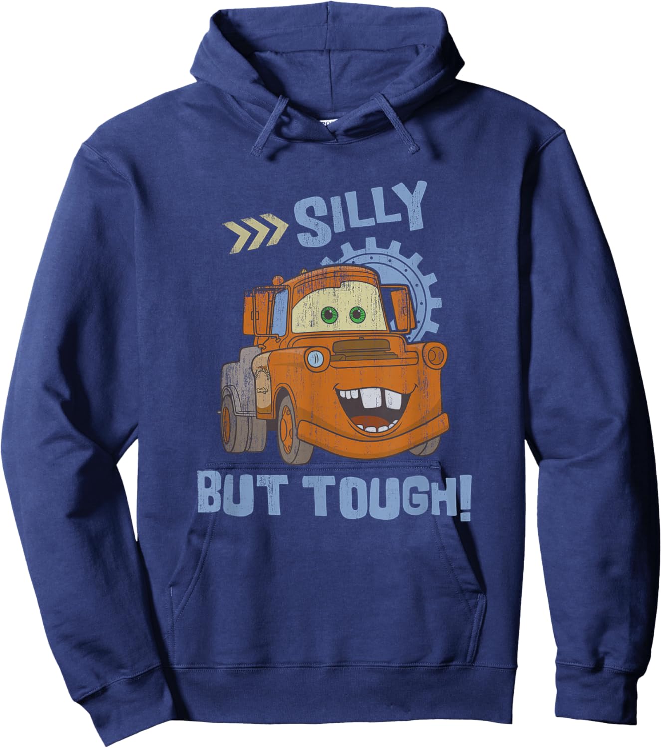 Disney Pixar Cars Silly But Tough Tow Mater Distressed Hoodie - Hoodie | Navy