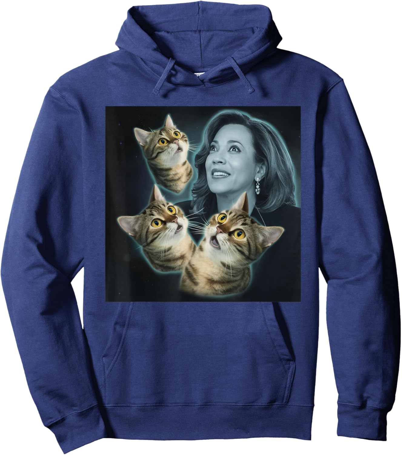 Three Cat Kamala Harris Funny Cats Lover Women Hoodie - Hoodie | Navy