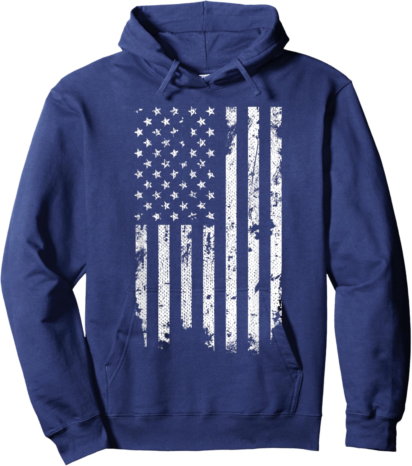 Threadrock Distressed American Flag - -Adults, Kids - Black - Short Sleeve - Classic Fit - - Small Hoodie - Hoodie | Navy