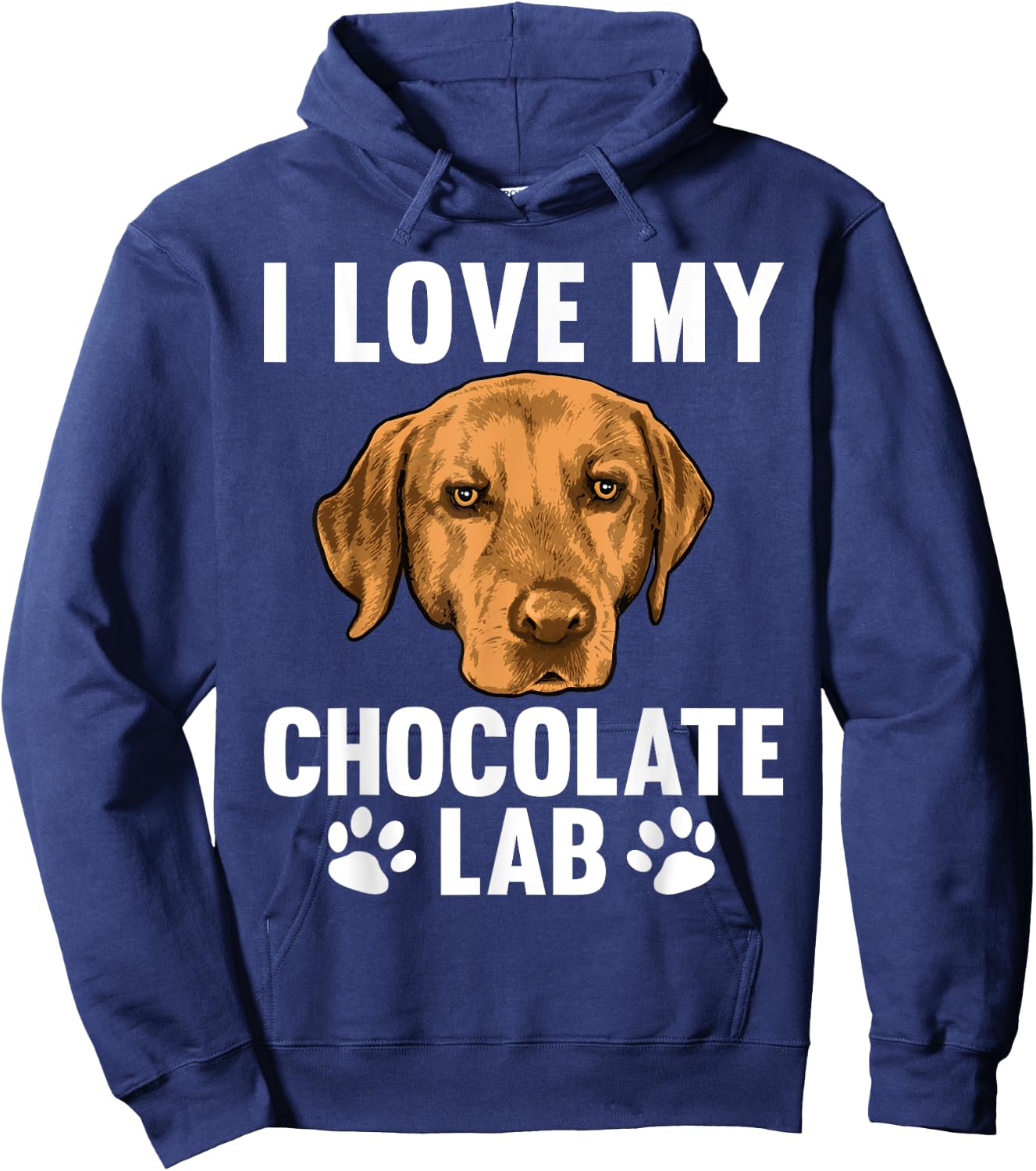 Cute Chocolate Lab Design Women Labrador Retriever Hoodie - Hoodie | Navy