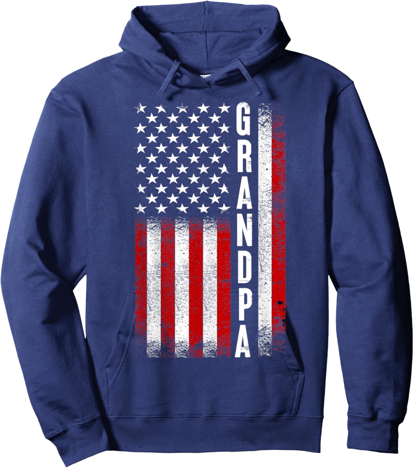 Grandpa American Flag Best Grandpa Ever Birthday Fathers Day Hoodie - Hoodie | Navy