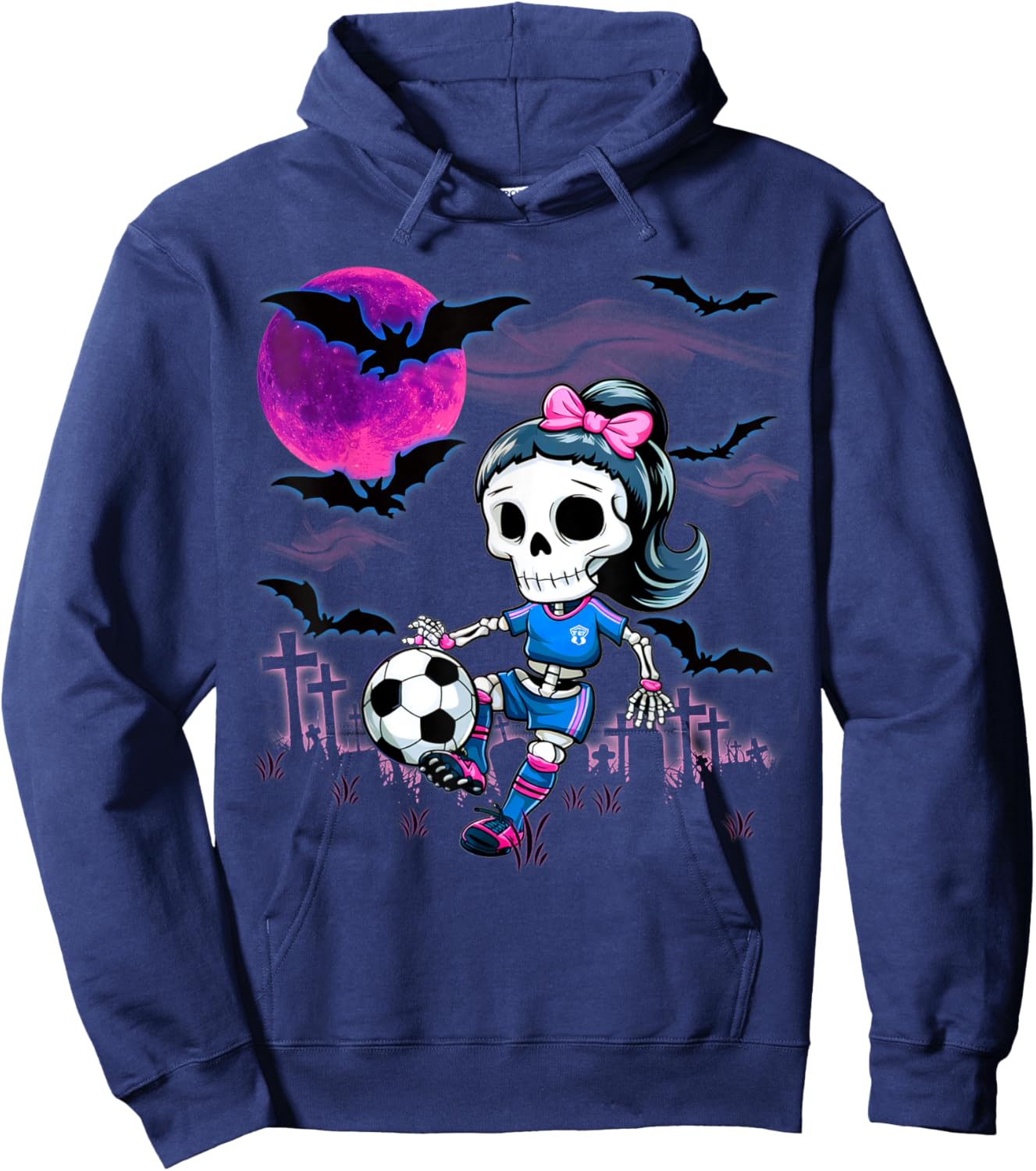 Halloween Soccer Ghouls Trick or Treat at the Soccer Field Hoodie - Hoodie | Navy