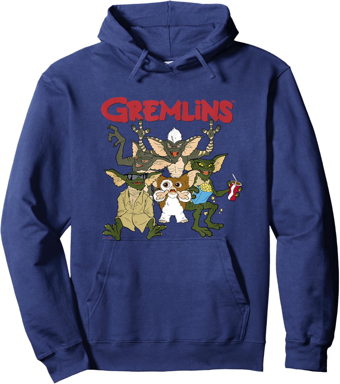 Gremlins Vintage Retro Watch Party Group Shot Hoodie - Hoodie | Navy