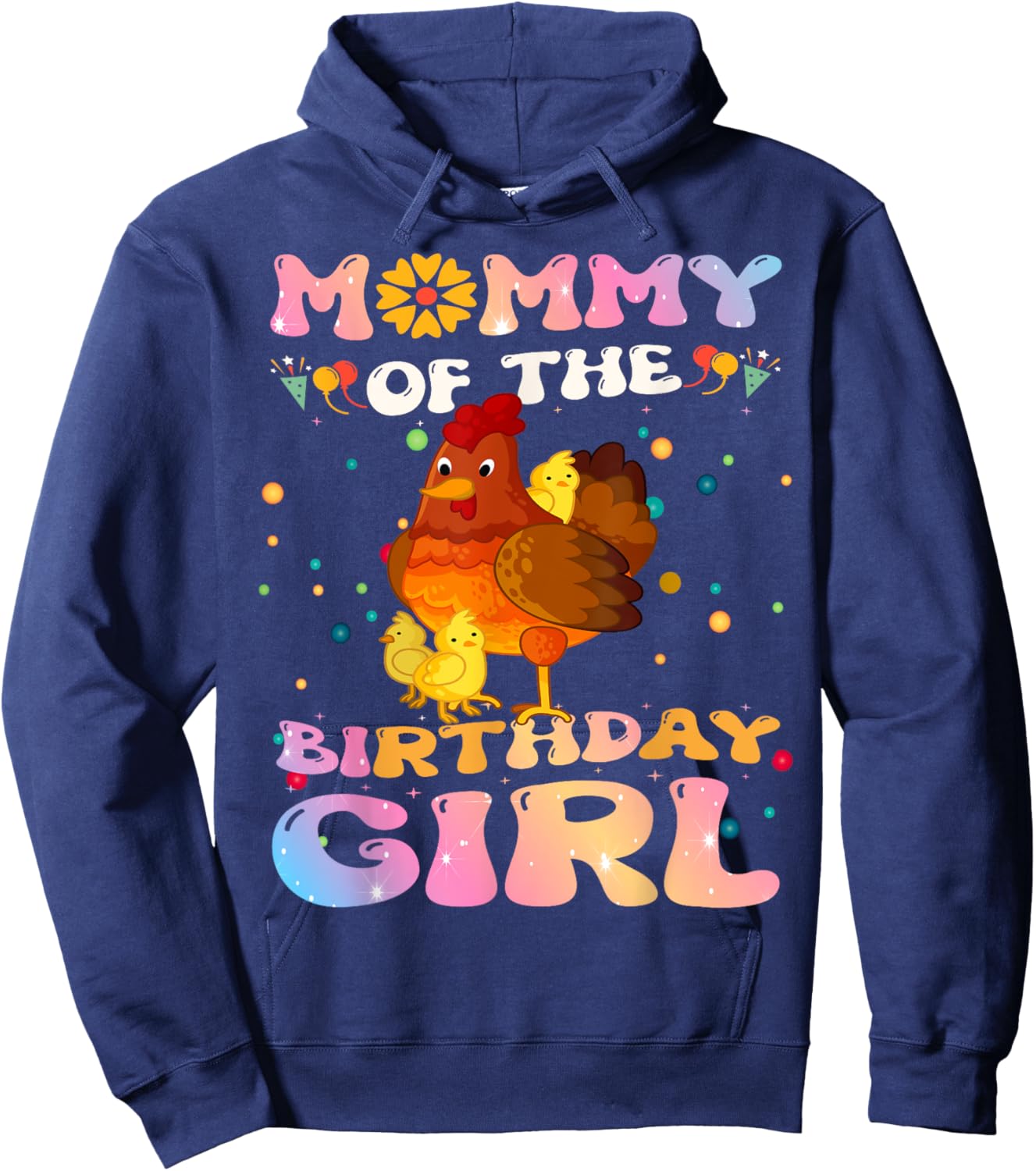 Chicken Mommy of the Birthday Girl Chicken Mom Birthday Hoodie - Hoodie | Navy
