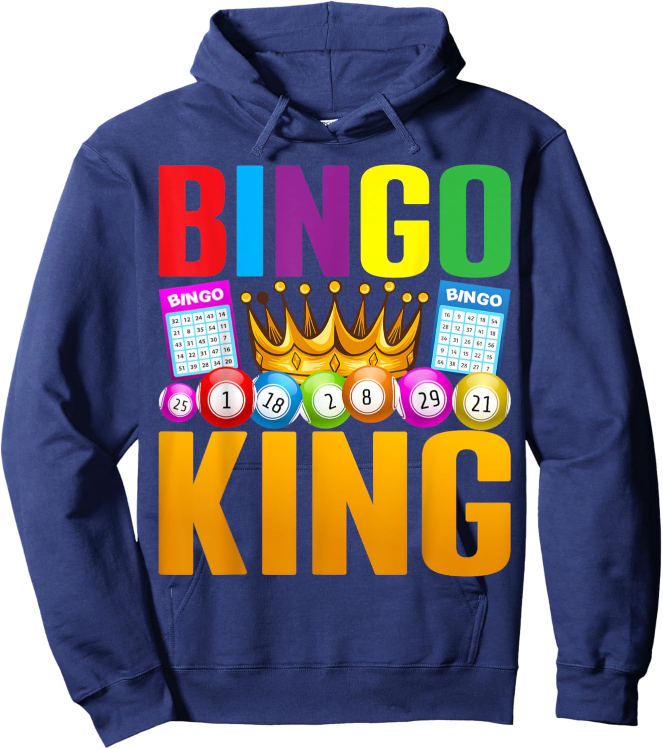 Bingo King Bingo Player Male Hoodie - Hoodie | Navy