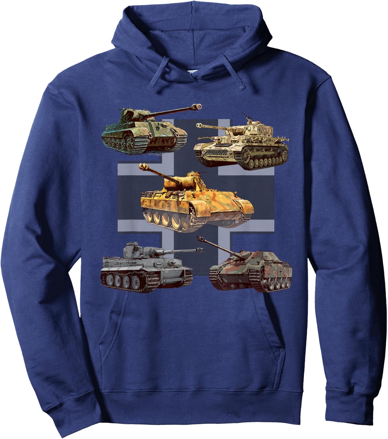 German Tanks WW2 V Panther Jagdpanther Tiger 1 Tiger 2 Hoodie - Hoodie | Navy