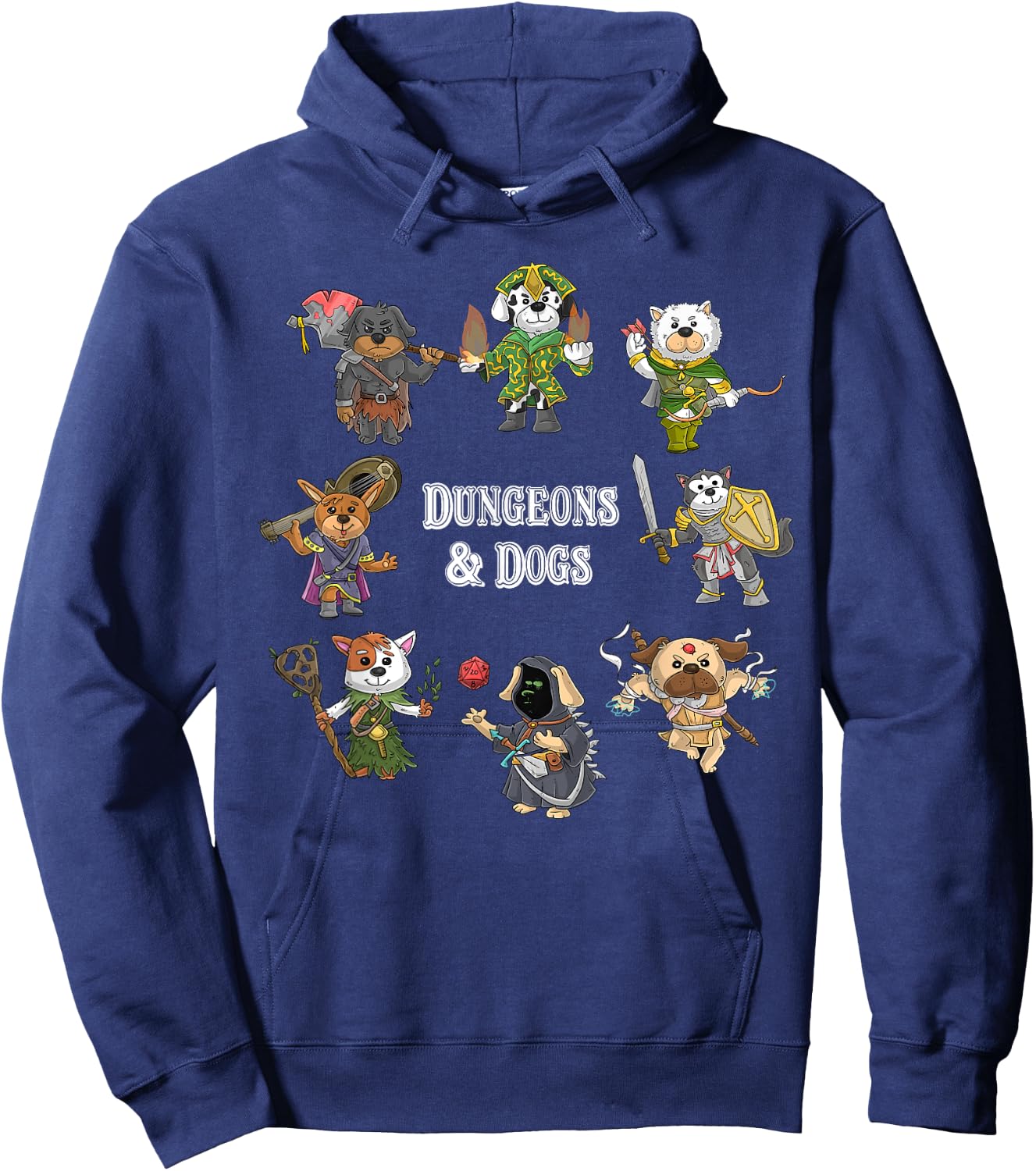 Dungeons And Dogs Cats Funny Cute Tabletop Gaming Roleplay Hoodie - Hoodie | Navy