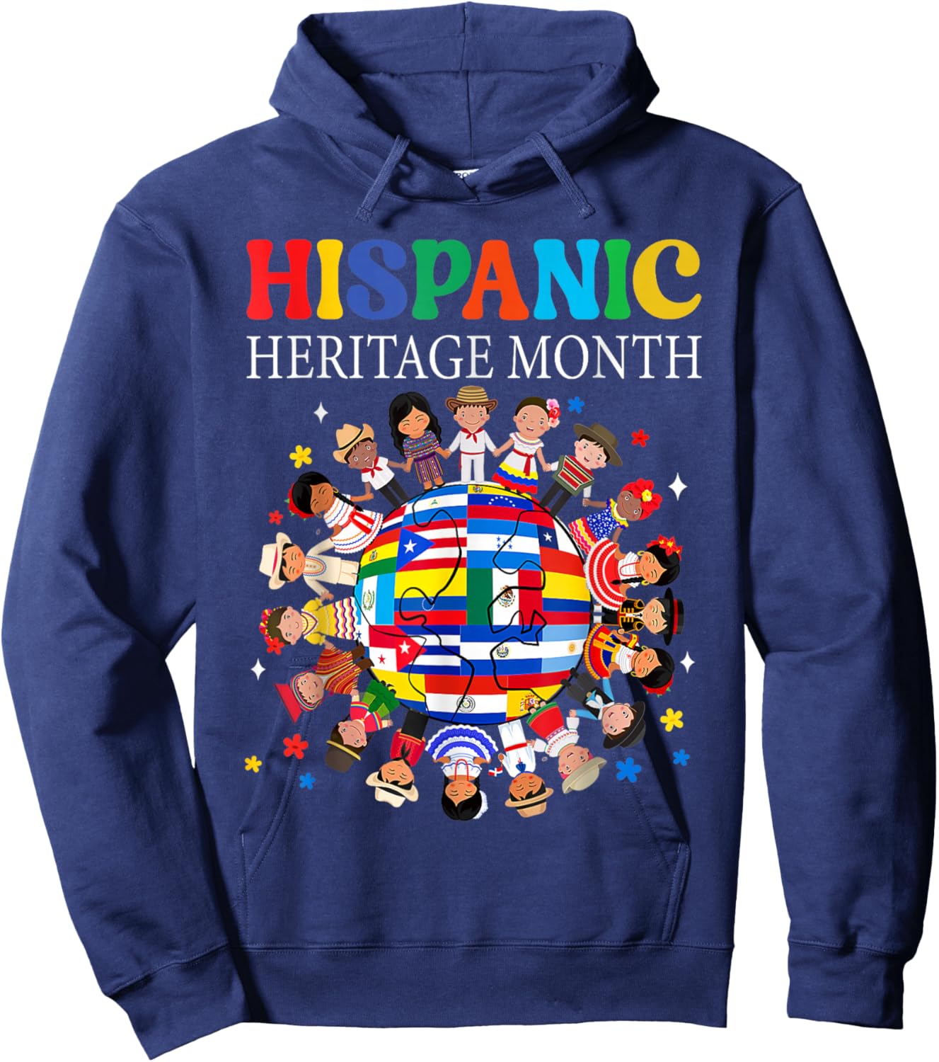 Hispanic Heritage Month Latino Puerto Rico Boys Girls Kids Hoodie - Hoodie | Navy