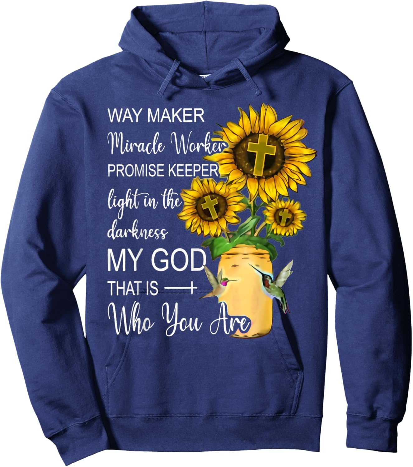 Way Maker Waymaker Promise Keeper Miracle Worker Christian Hoodie - Hoodie | Navy