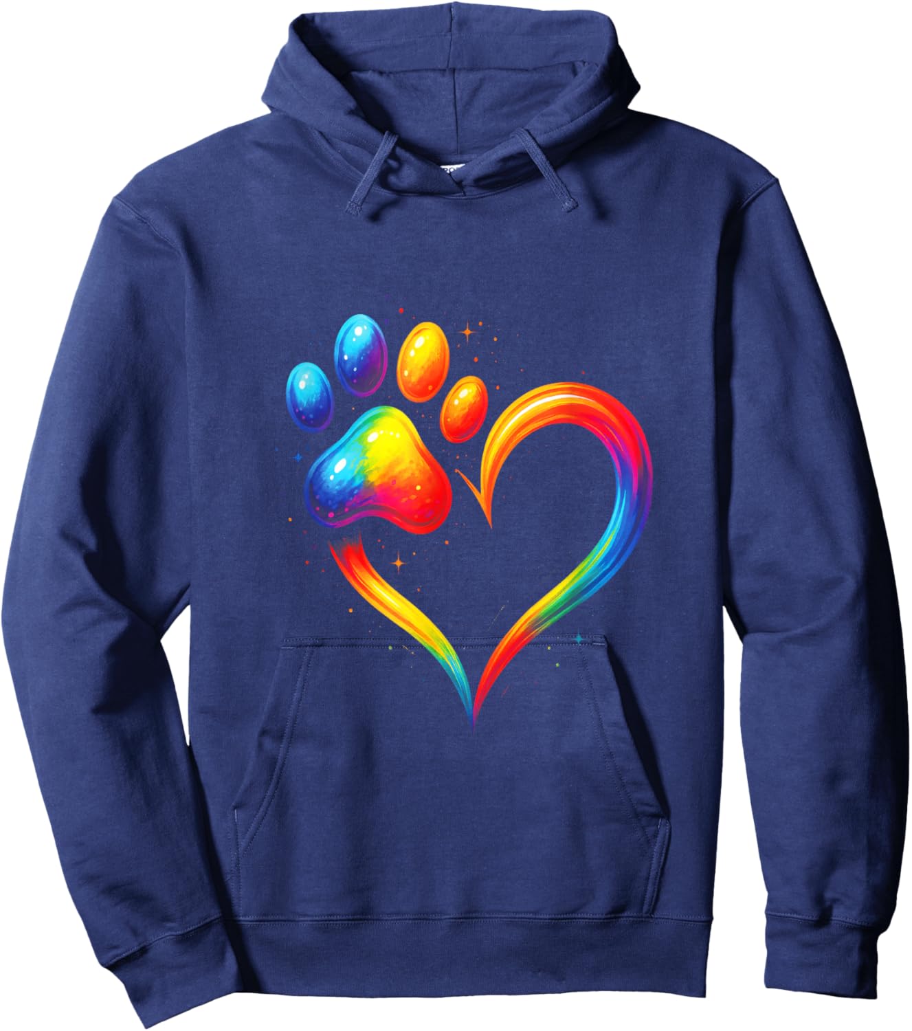 Bunte Hundepfote Tierliebhaber Aquarell Pfote Hoodie - Hoodie | Navy