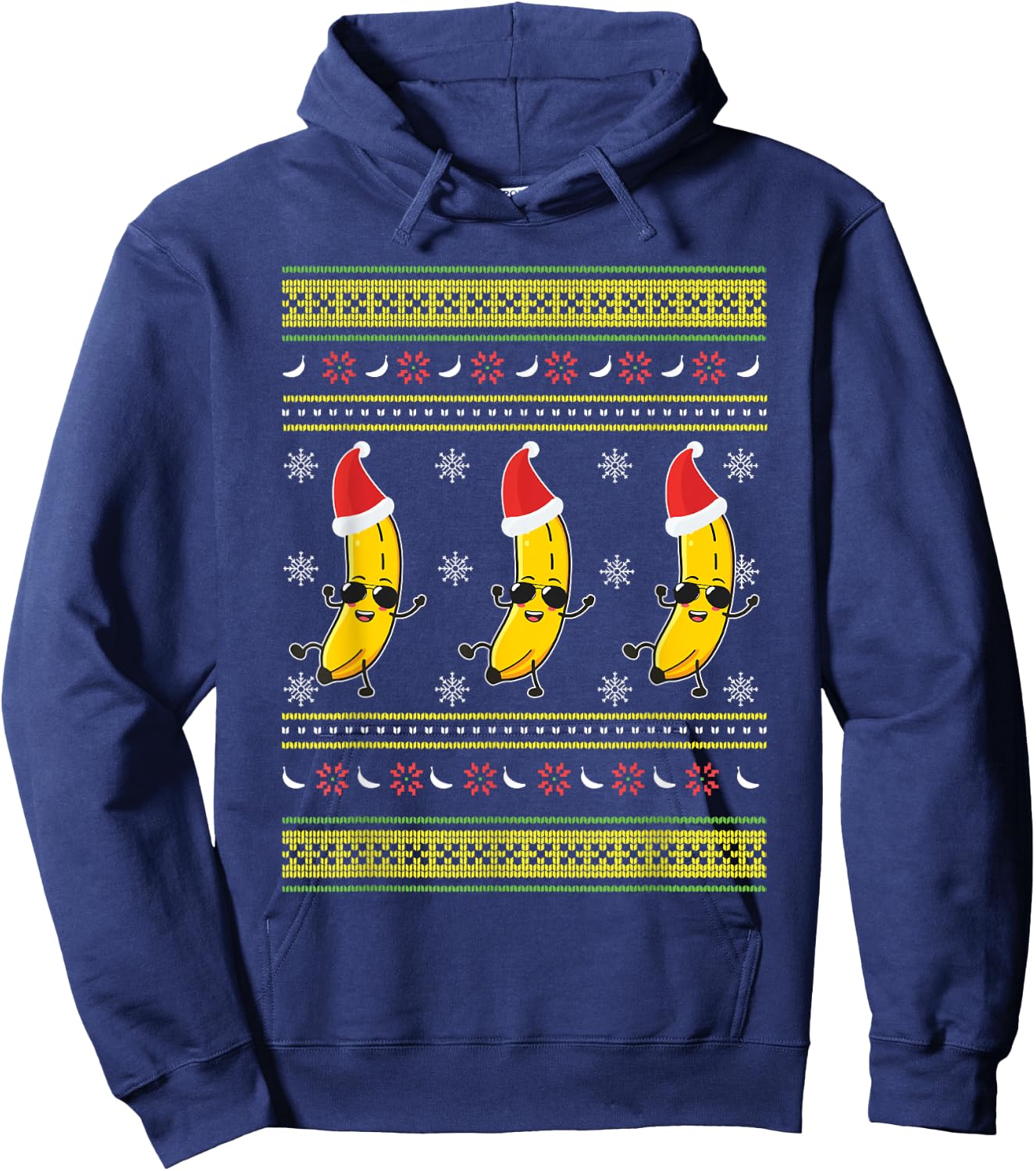 All I Want For Christmas Is Bananas Ugly Xmas For Banana Fan Hoodie - Hoodie | Navy