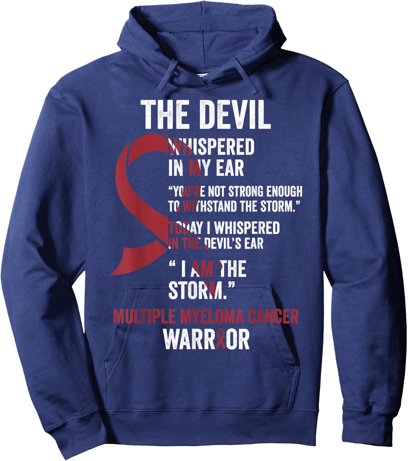 The Devil- Multiple Myeloma Cancer Awareness Support Ribbon Hoodie - Hoodie | Navy