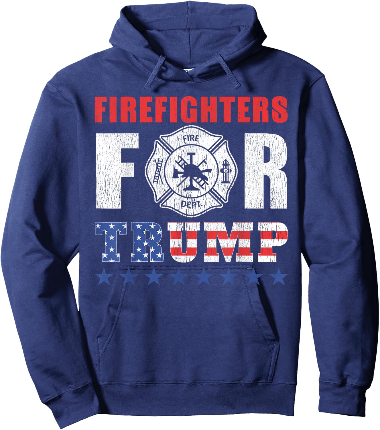 Firefighters For Trump Shirt Funny Firefighter Hoodie - Hoodie | Navy