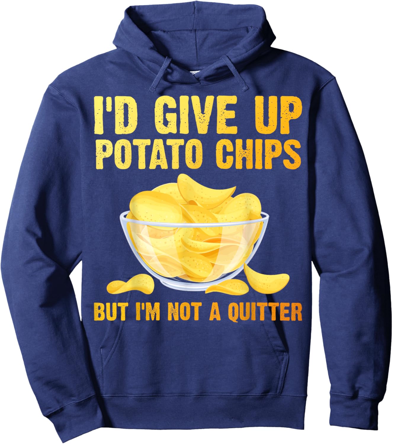 Funny Potato Chips Art Women Kids Bag of Chips Lover Hoodie - Hoodie | Navy