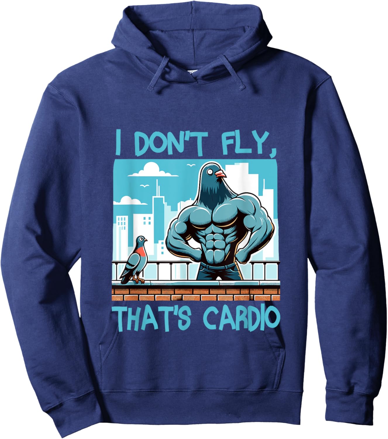 Pigeon Workout Bodybuilding Fitness Gym Muscle Hoodie - Hoodie | Navy