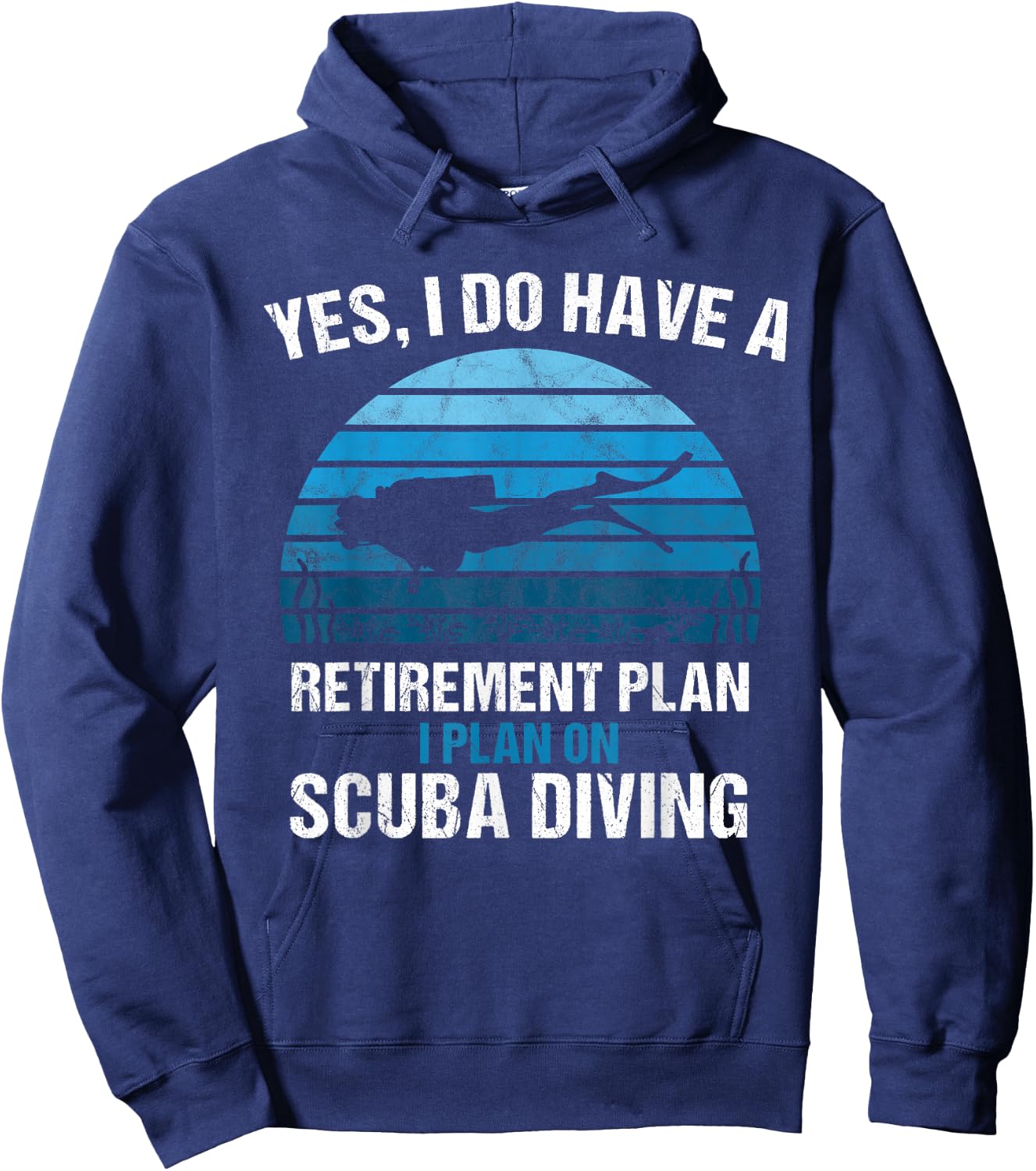 Retirement Plan Scuba Diving Diver Gift Dive Vintage Retro Hoodie - Hoodie | Navy