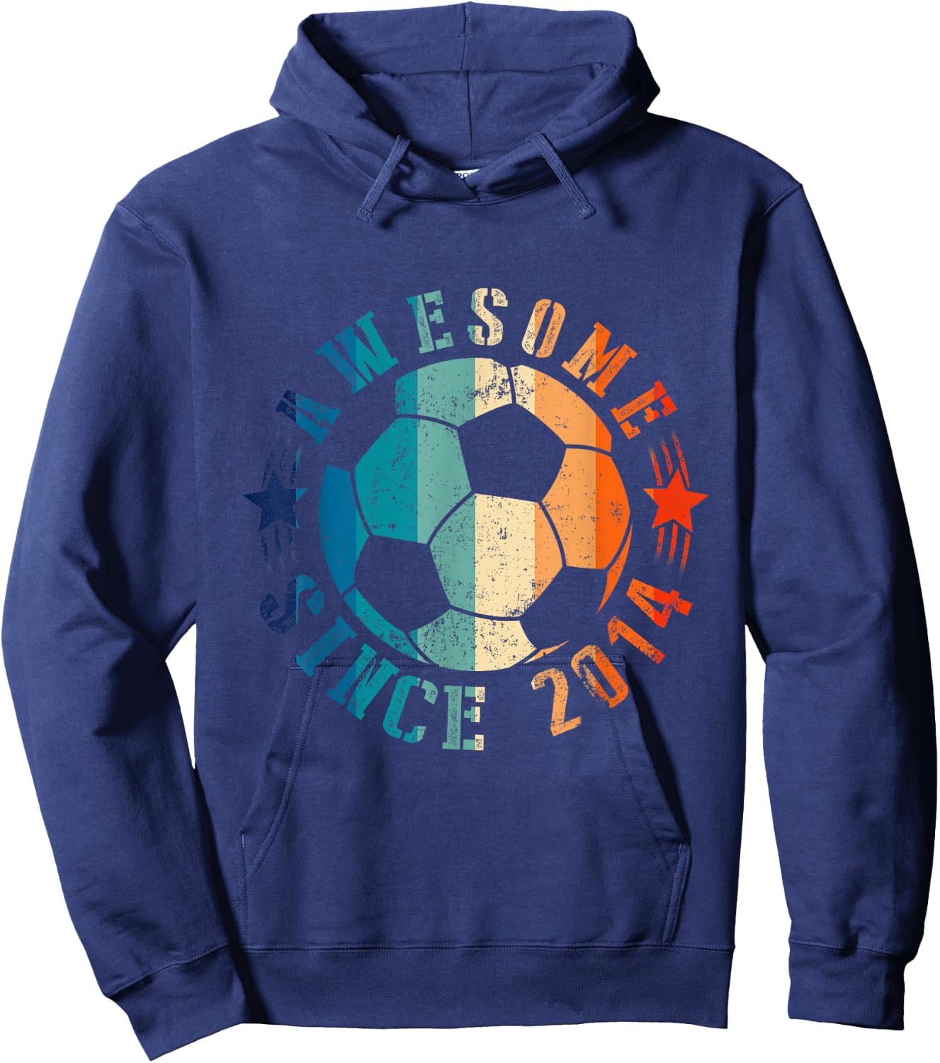 Awesome Since 2014 9th Birthday 9 Year Old Soccer Player Hoodie - Hoodie | Navy