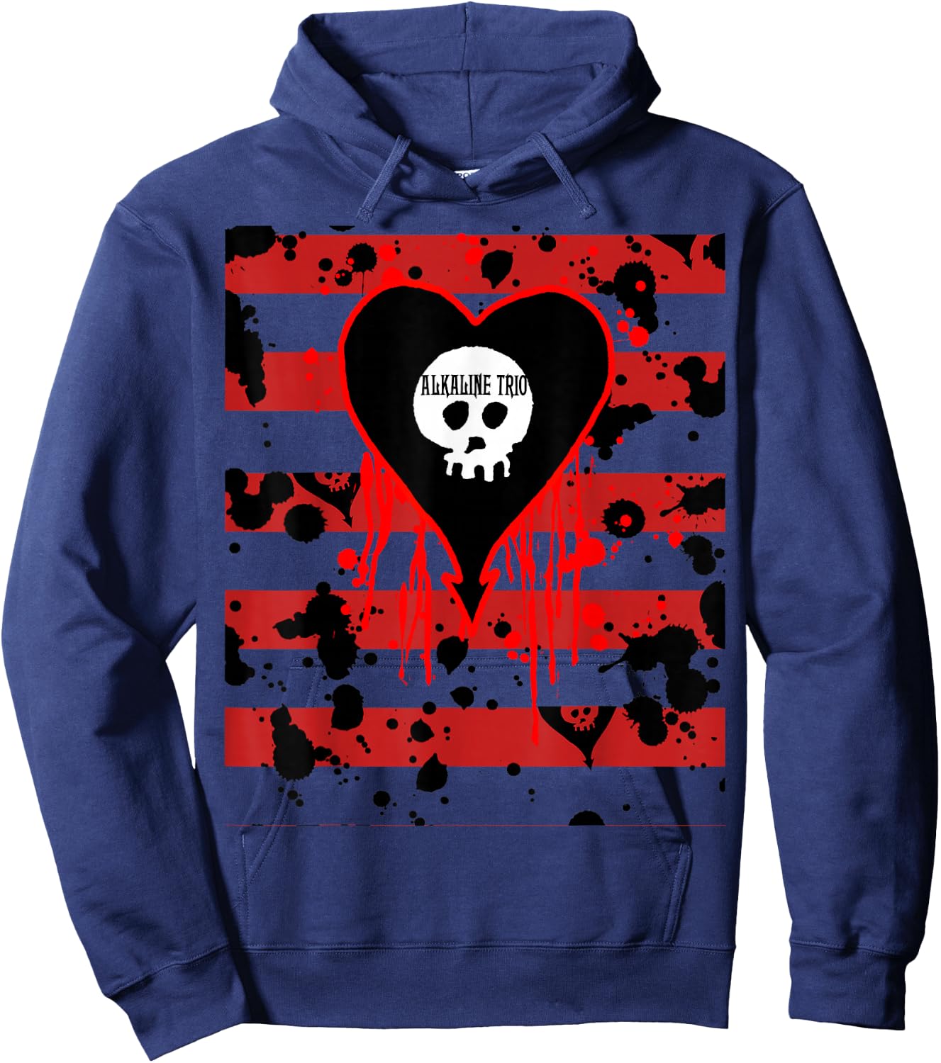 Alkaline Trio - Official Merchandise - Bloody Stripes Hoodie - Hoodie | Navy