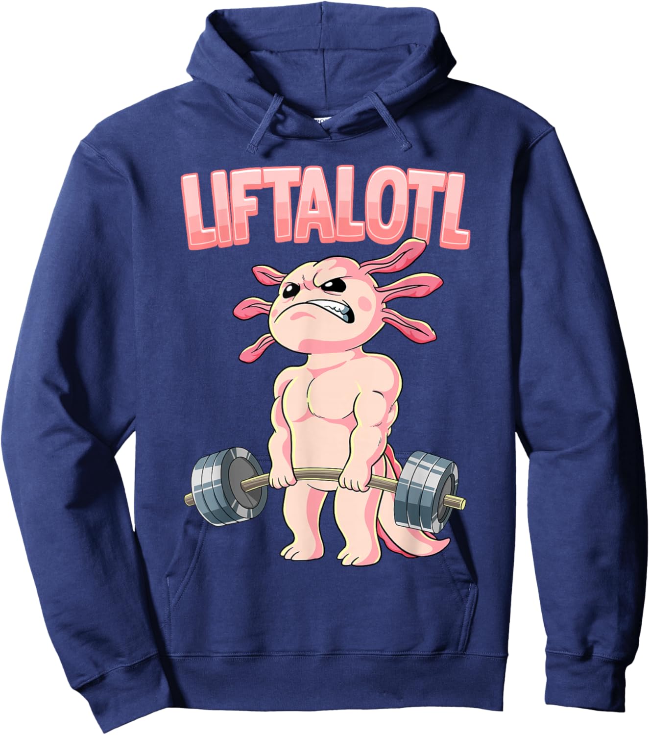 Kraftsport Geschenk Liftalotl Bodybuilding Fitness Gym Schwarz Klein U-Ausschnitt Kurzarm Männer Fitnessbegeisterte Bodybuilder Hoodie - Hoodie | Navy