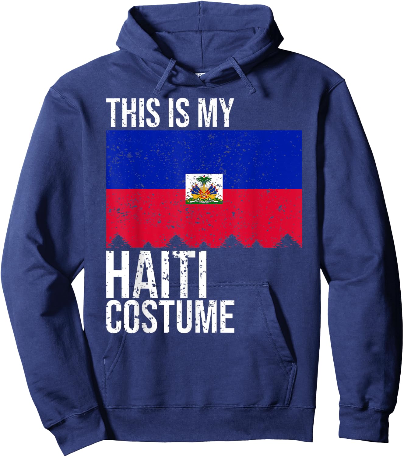 Vintage This is my Haiti Flag Costume For Halloween Hoodie - Hoodie | Navy
