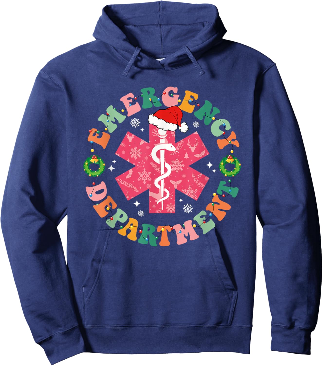 Emergency Department ER Nurse Christmas Emergency Room Hoodie - Hoodie | Navy