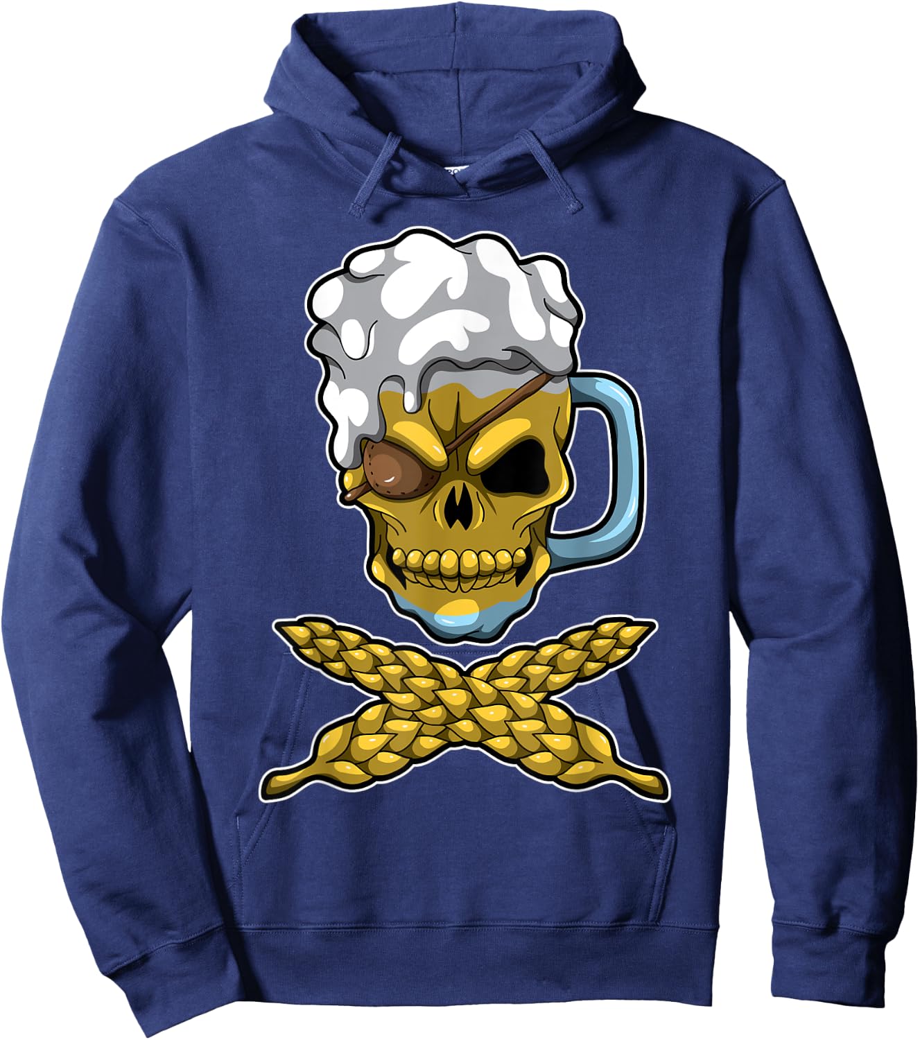 Beer Mug Skull And Bones - Brewery Pirate - Brewage Symbol Hoodie - Hoodie | Navy