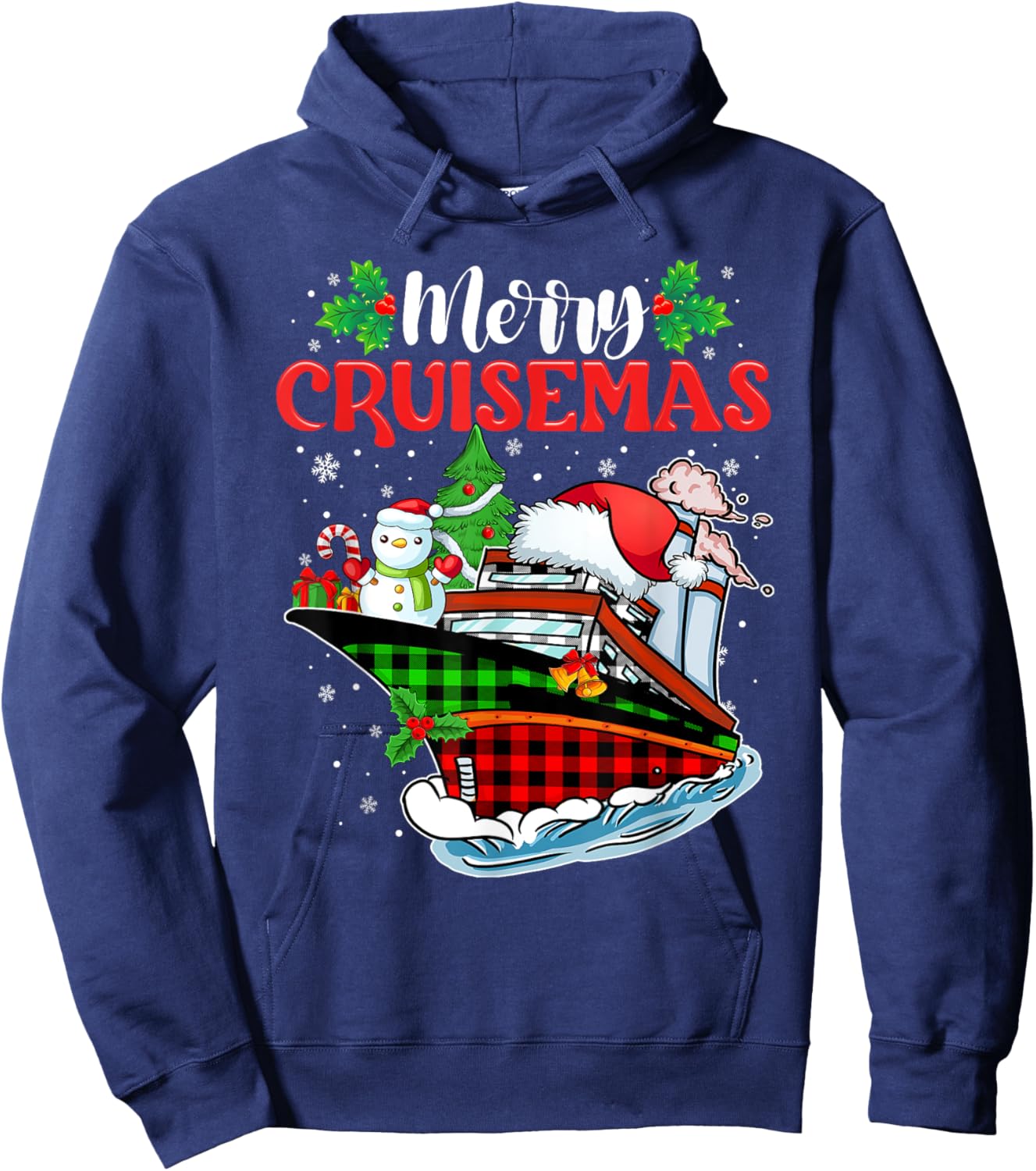 Merry Cruisemas 2025 Christmas Santa Reindeer Cruise Ship Hoodie - Hoodie | Navy