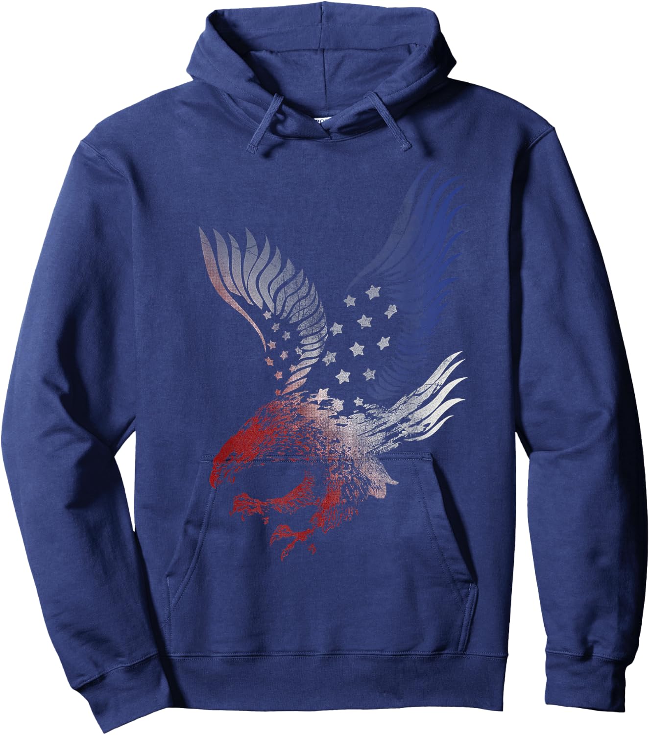 American Flying Eagle Swooping USA Flag Silhouette Hoodie - Hoodie | Navy