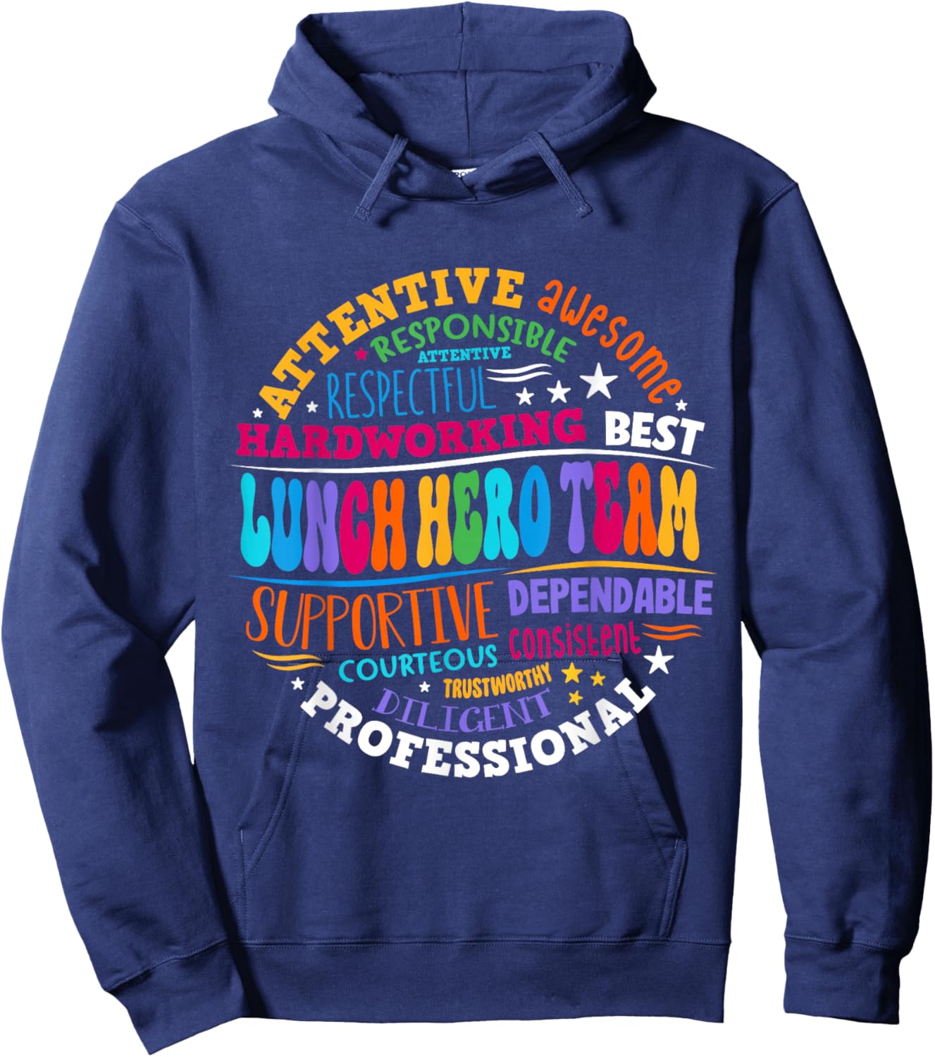 Lunch Hero Team Funny School Cafeteria Workers Lady Hoodie - Hoodie | Navy