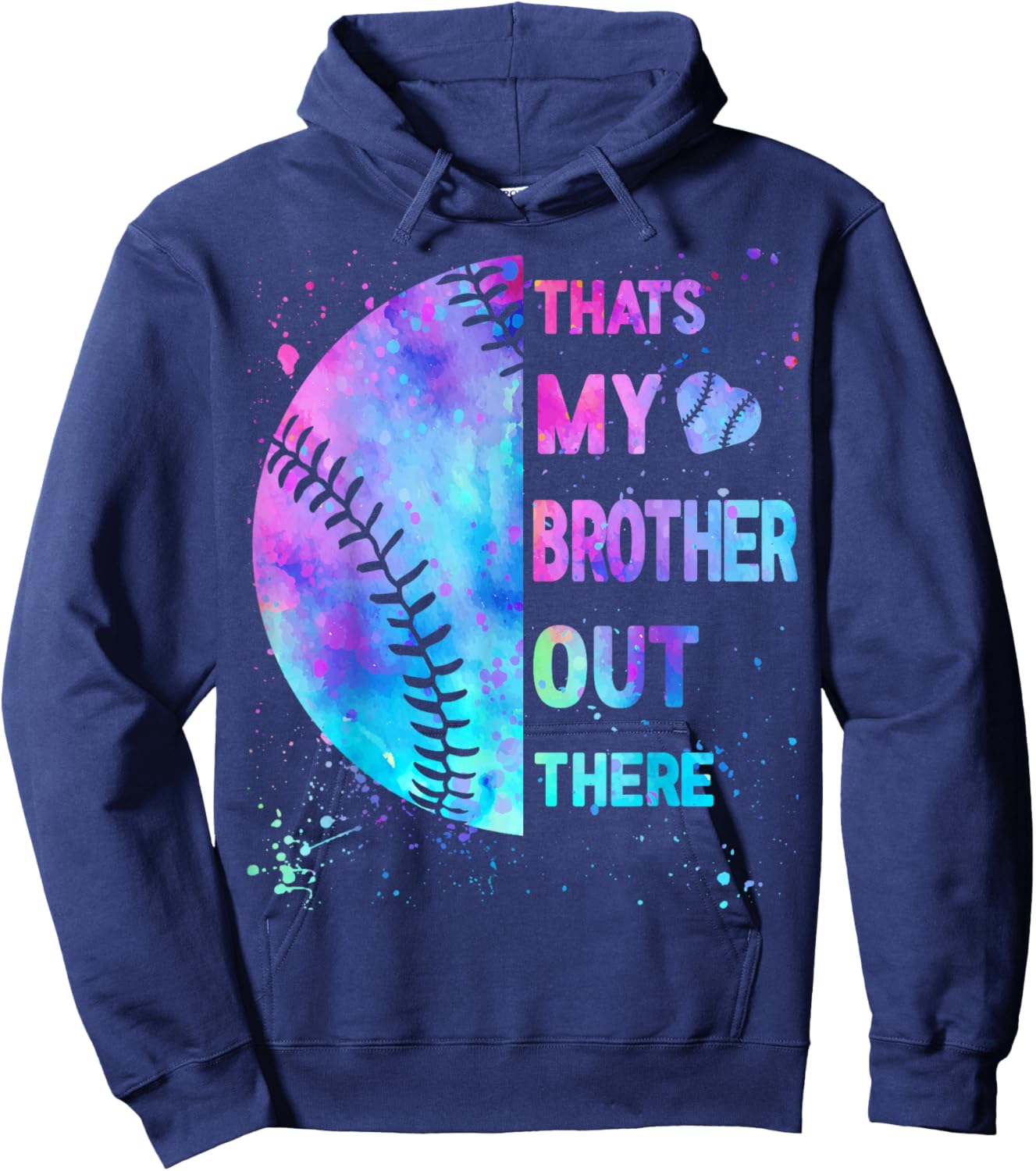Baseball-Sister Thats My Brother Out There Baseball Girl Mom Hoodie - Hoodie | Navy
