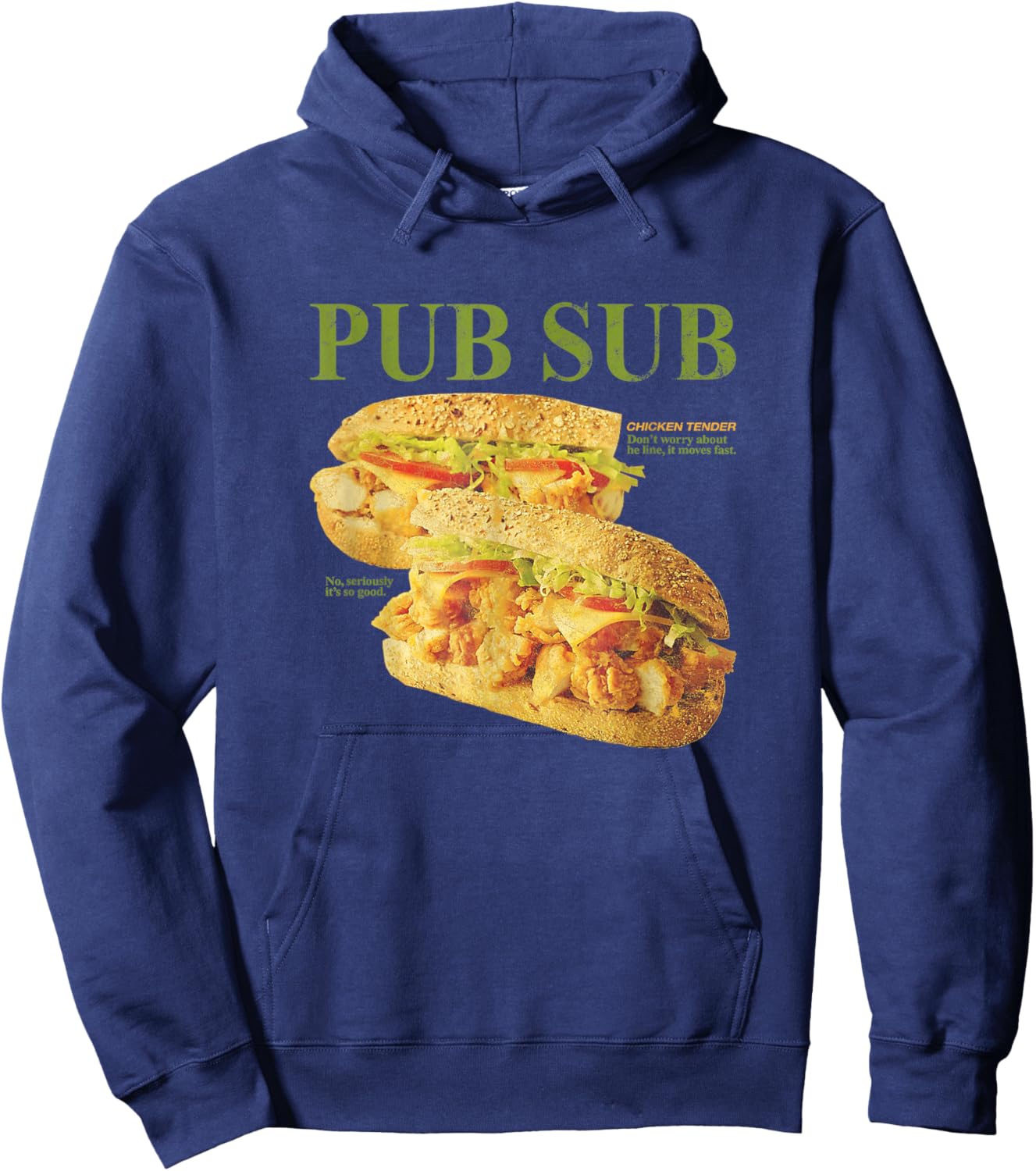Pub Sub Chicken Tender Funny Sandwich Hoodie - Hoodie | Navy