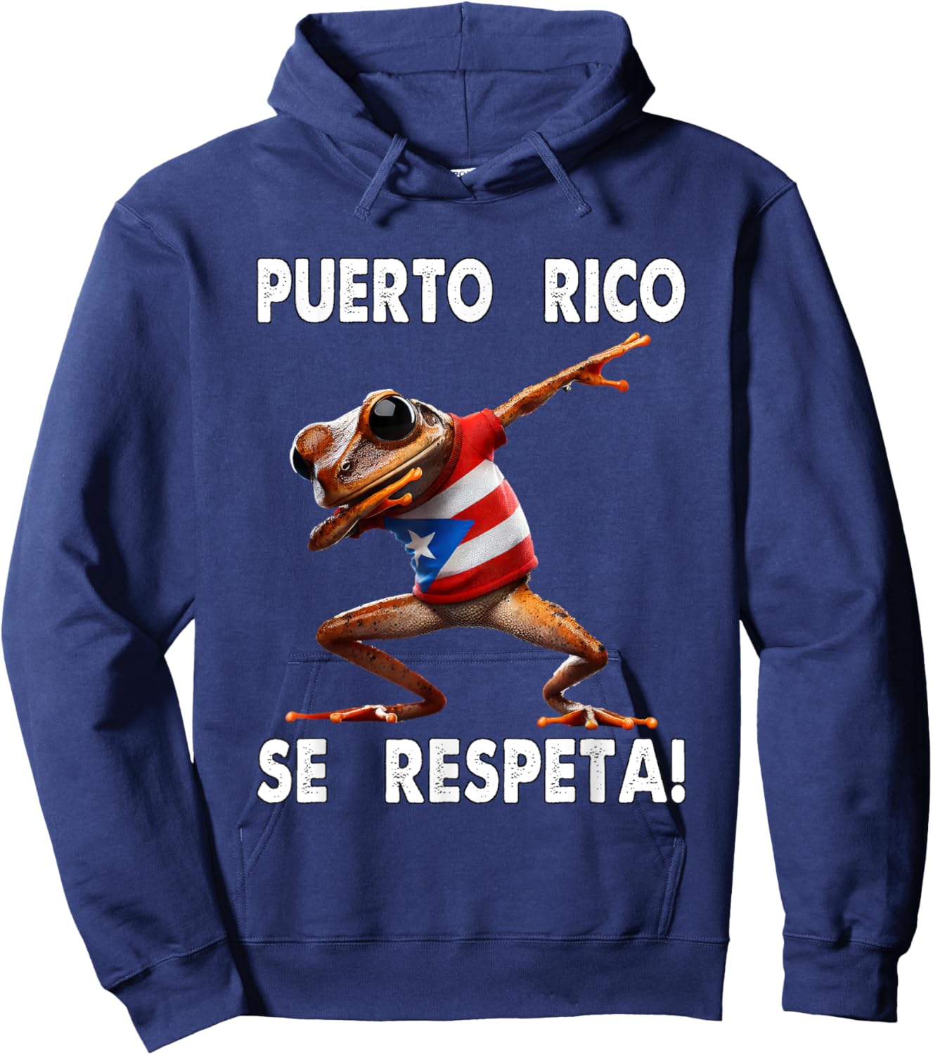 Puerto Rico Se Respeta Coqui Dab PR Flag Boricua Hoodie - Hoodie | Navy