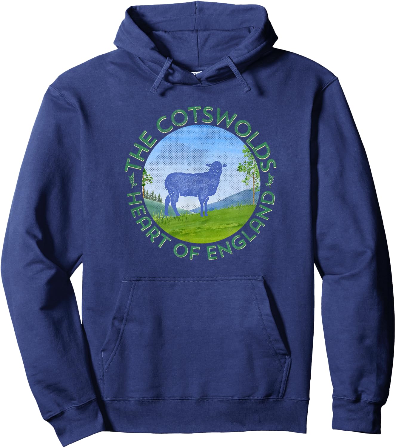 The Cotswolds England UK Sheep Girl's Women Gardener's Hoodie - Hoodie | Navy