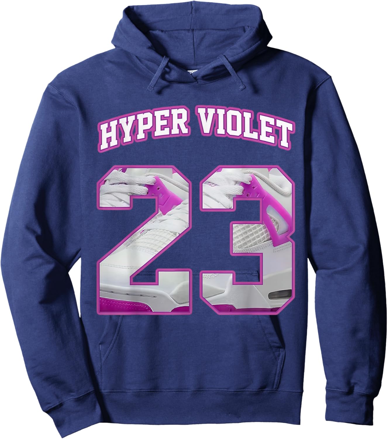 Number 23 Hyper Violet 4s Loser Lover Matching Retro Hoodie - Hoodie | Navy