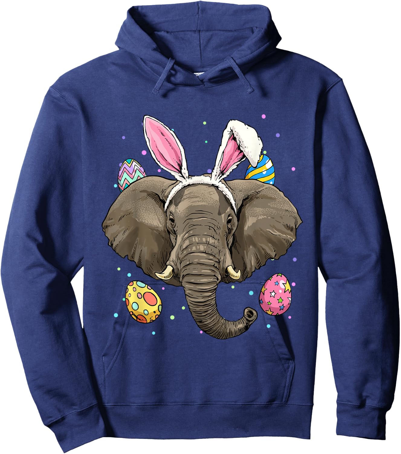 Easter Bunny Elephant Shirt Egg Hunt Animal Elephant Lover Hoodie - Hoodie | Navy