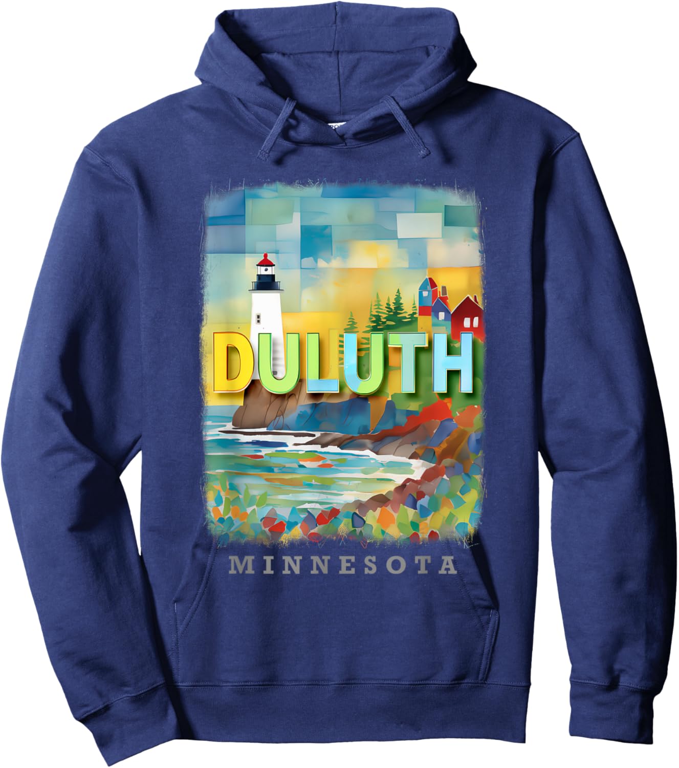 Duluth Minnesota MN Lakeside Tranquility SD221 Hoodie - Hoodie | Navy