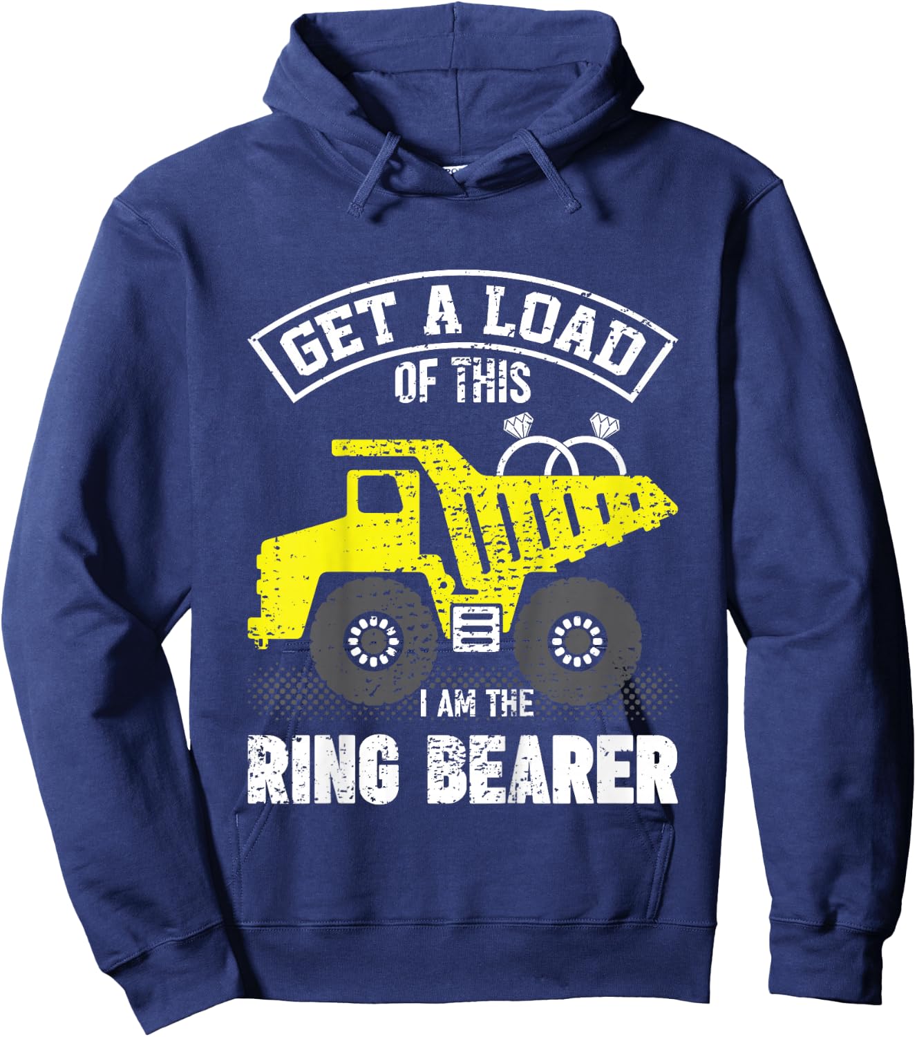 Kids Ring Bearer Gifts For Boys Get A Load Of This Truck Wedding Hoodie - Hoodie | Navy