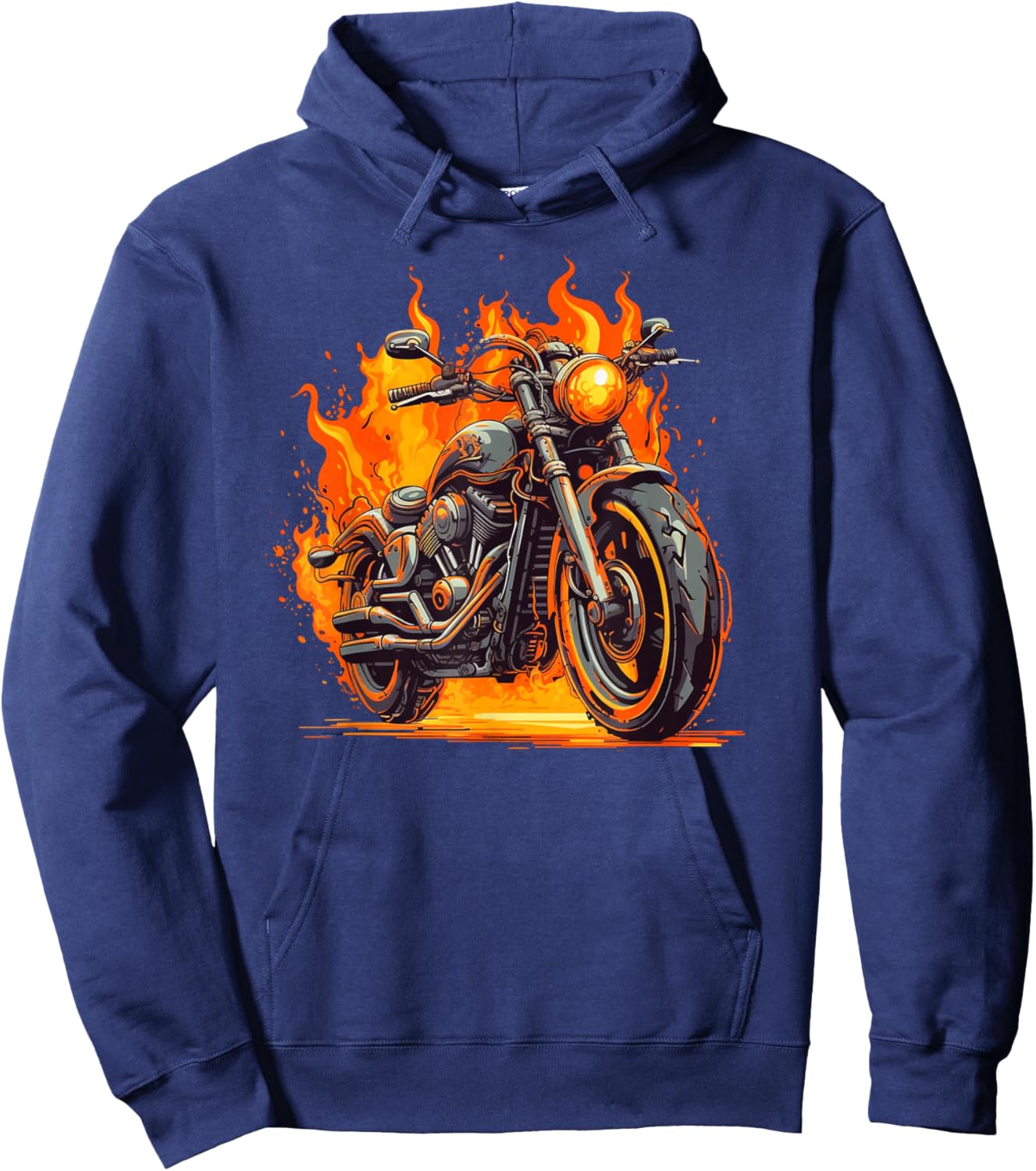 Cool Motorbike Flames and burning Motorcycle love Hoodie - Hoodie | Navy