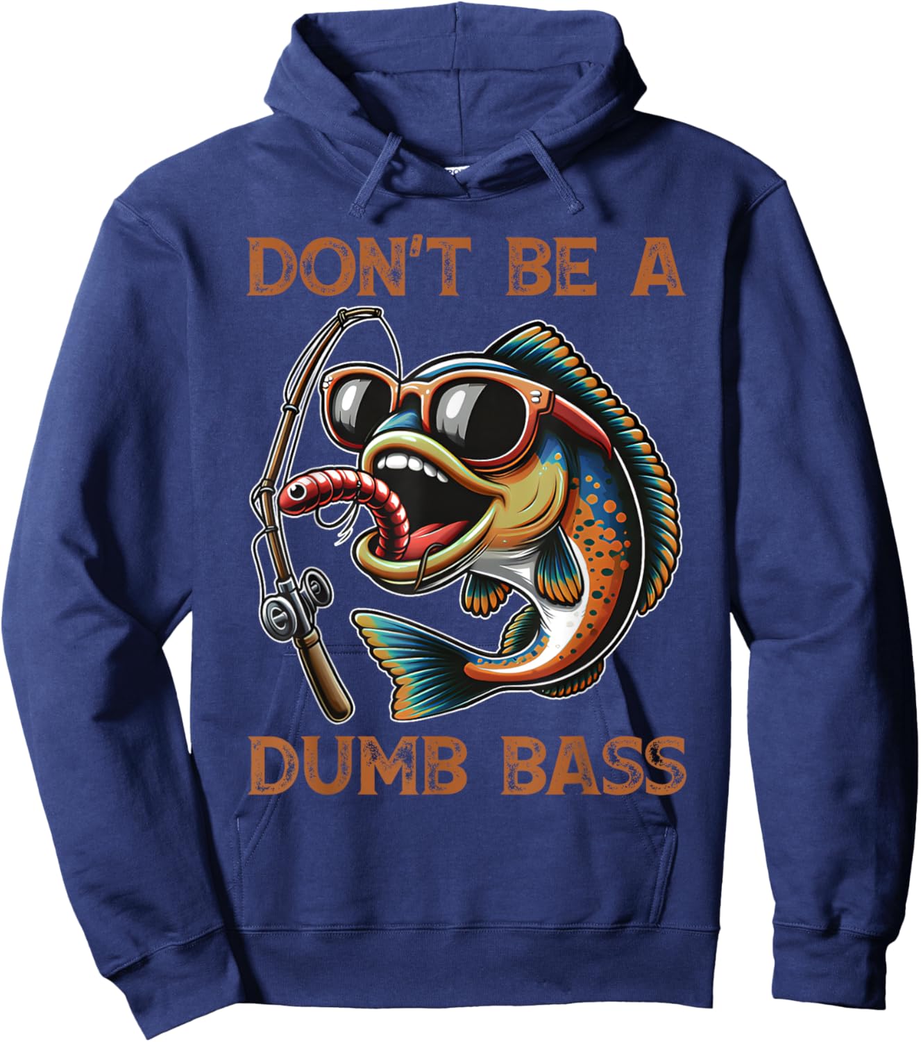 Funny Bass Fishing Stuff Funny Dad Bass Fish Papa Fishing Hoodie - Hoodie | Navy