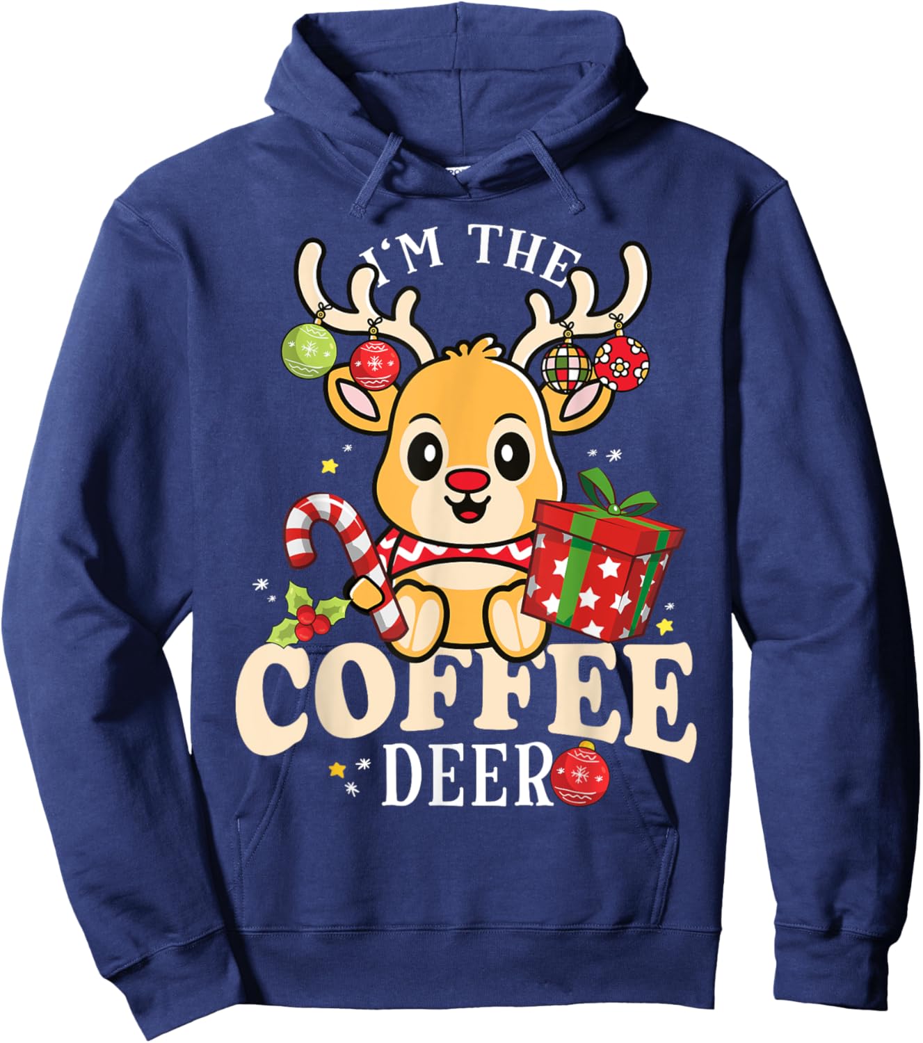 I'm The Coffee Reindeer Christmas Family Pajama Hoodie - Hoodie | Navy