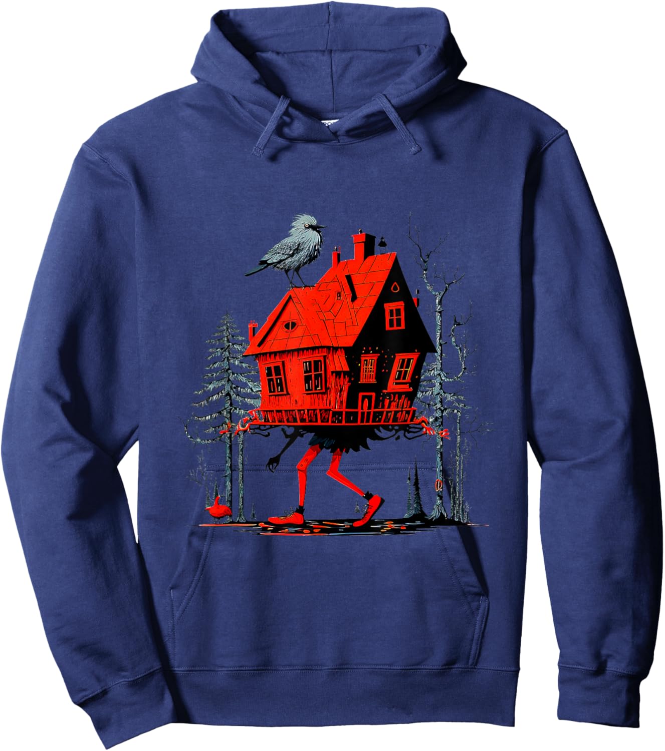 Walking House on Chicken Legs Slavic folklore Baba Yaga Art Hoodie - Hoodie | Navy